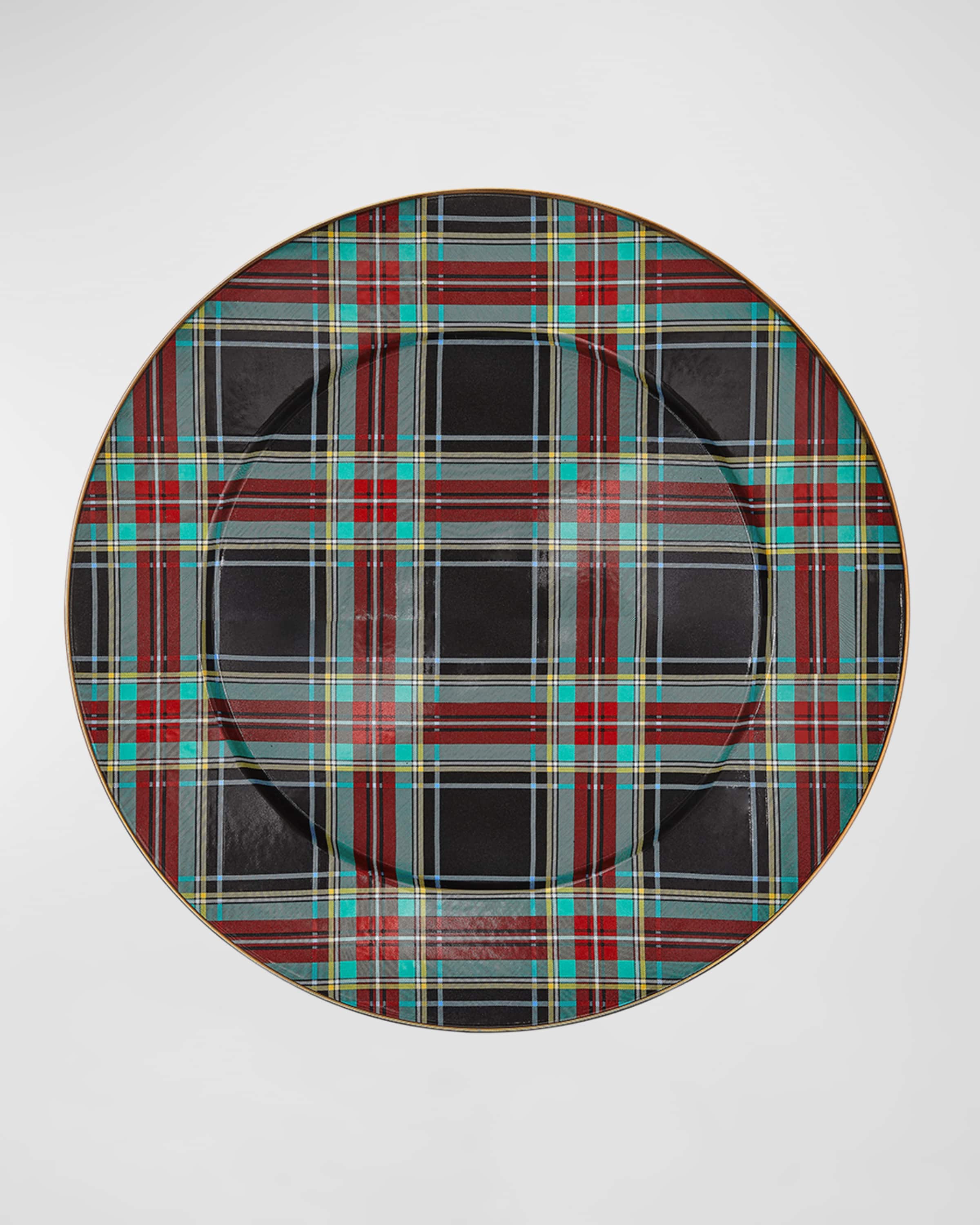 MacKenzie-Childs Tartan Black Serving Platter