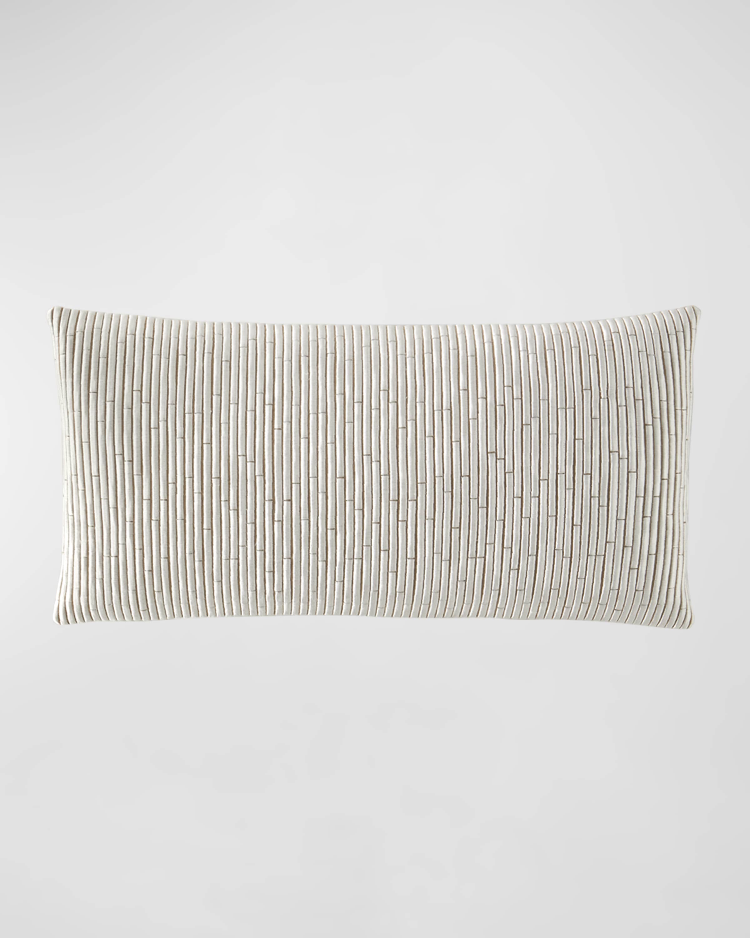 Donna Karan Home Embroidered Block Decorative Pillow, 11" x 22"