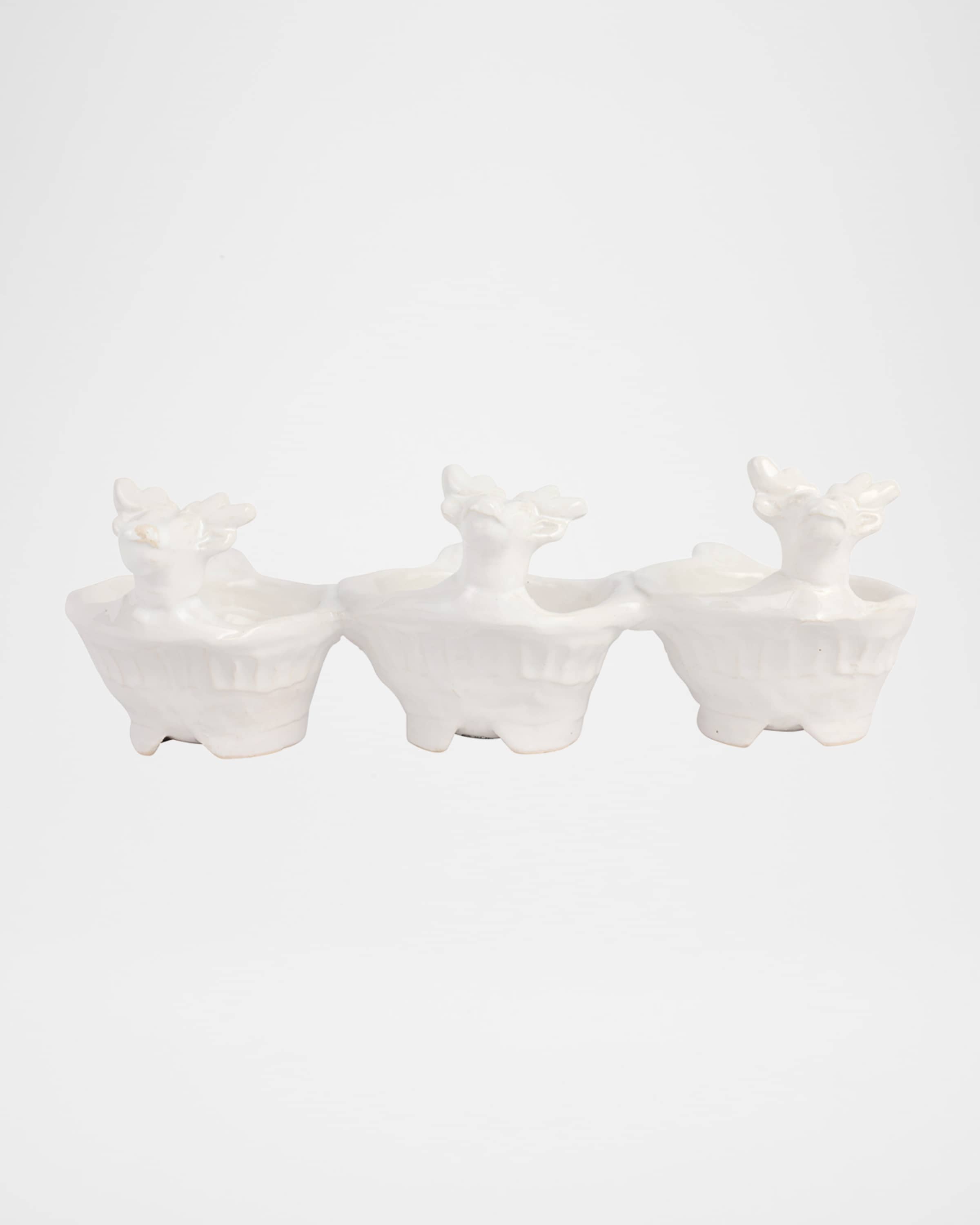 Vietri Pietra Natale Figural Deer 3-Part Server