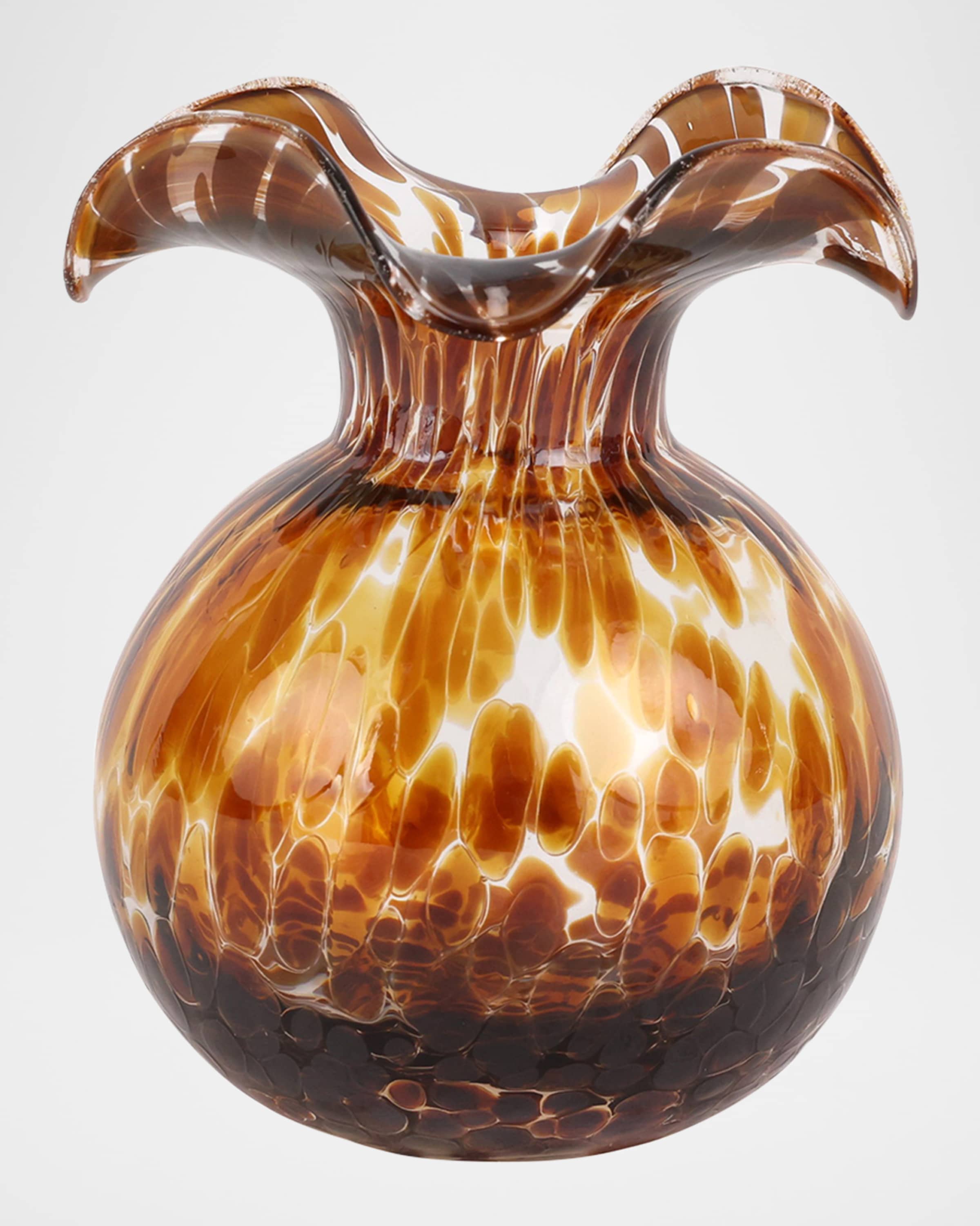 Vietri Hibiscus Glass Tortoiseshell Bud Vase