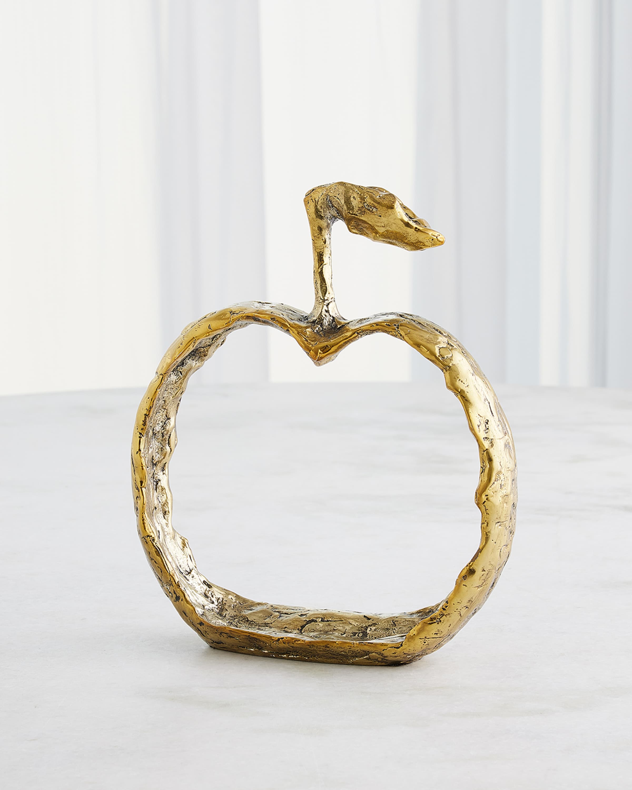 Global Views Brass Apple Silhouette Decor