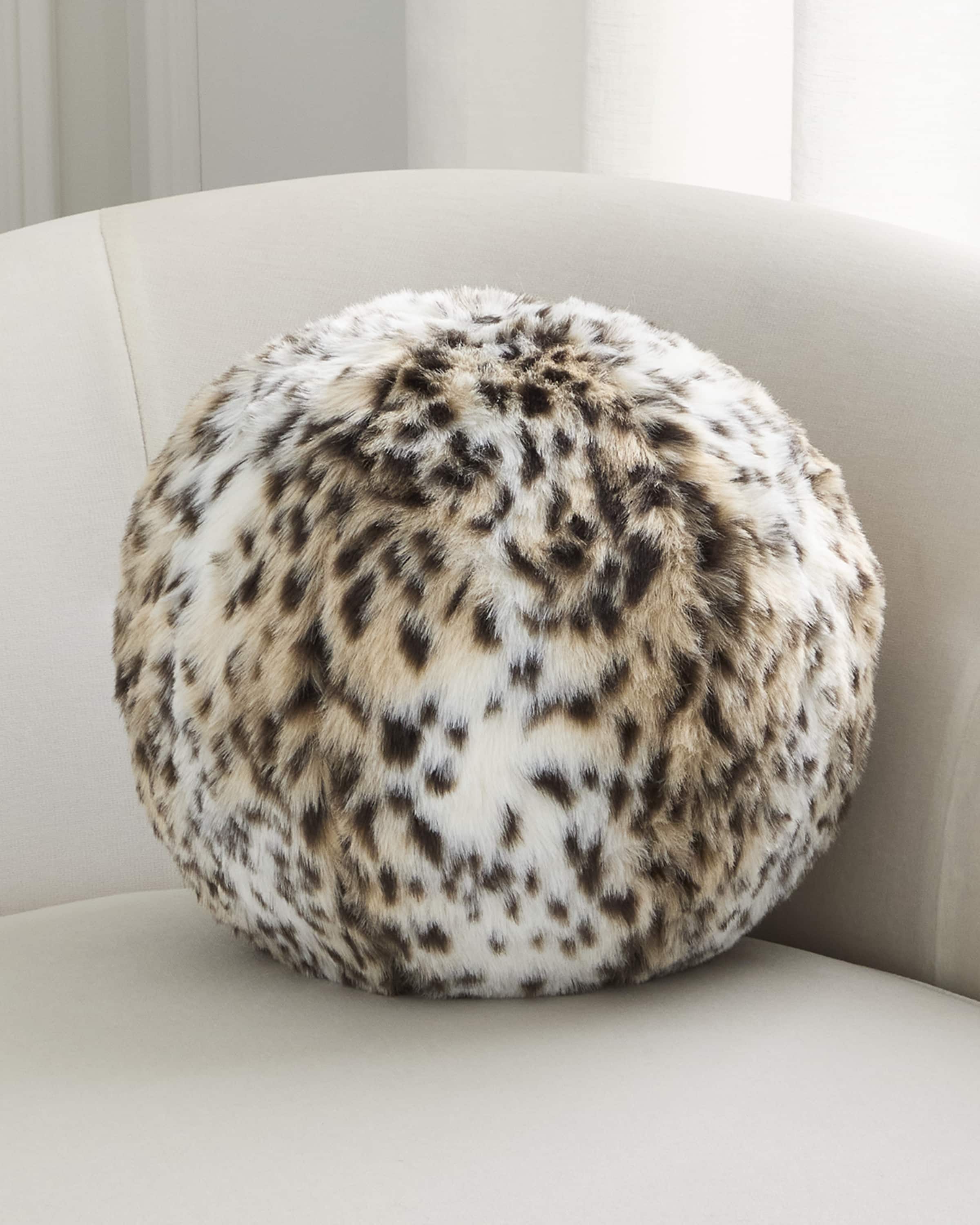 D.V. KAP Home Cheetah Faux Fur Ball Pillow