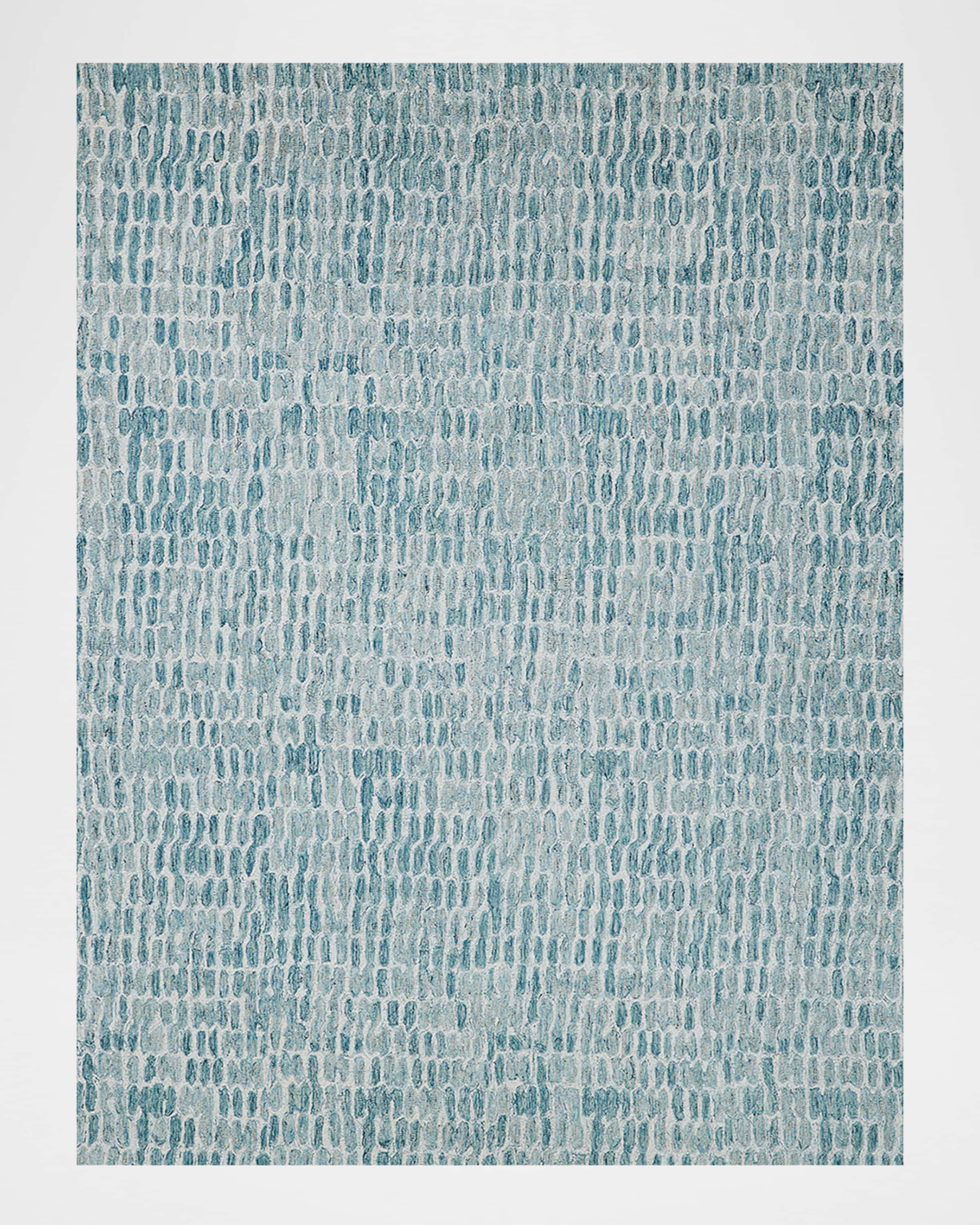 Exquisite Rugs Ink Blot Hand-Tufted Turquoise Rug, 12' x 15'