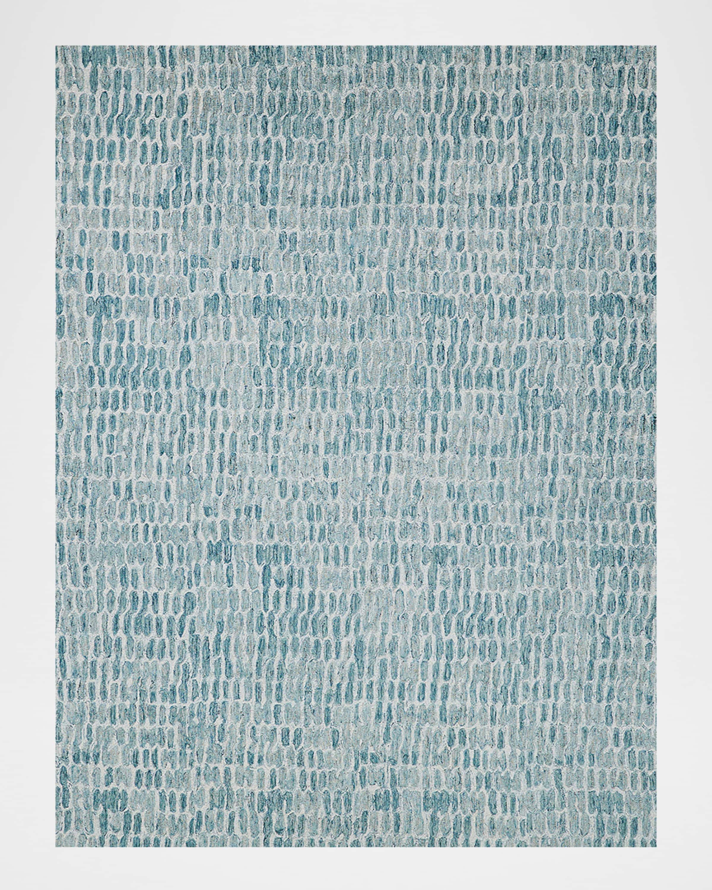 Exquisite Rugs Ink Blot Hand-Tufted Turquoise Rug, 5' x 8'