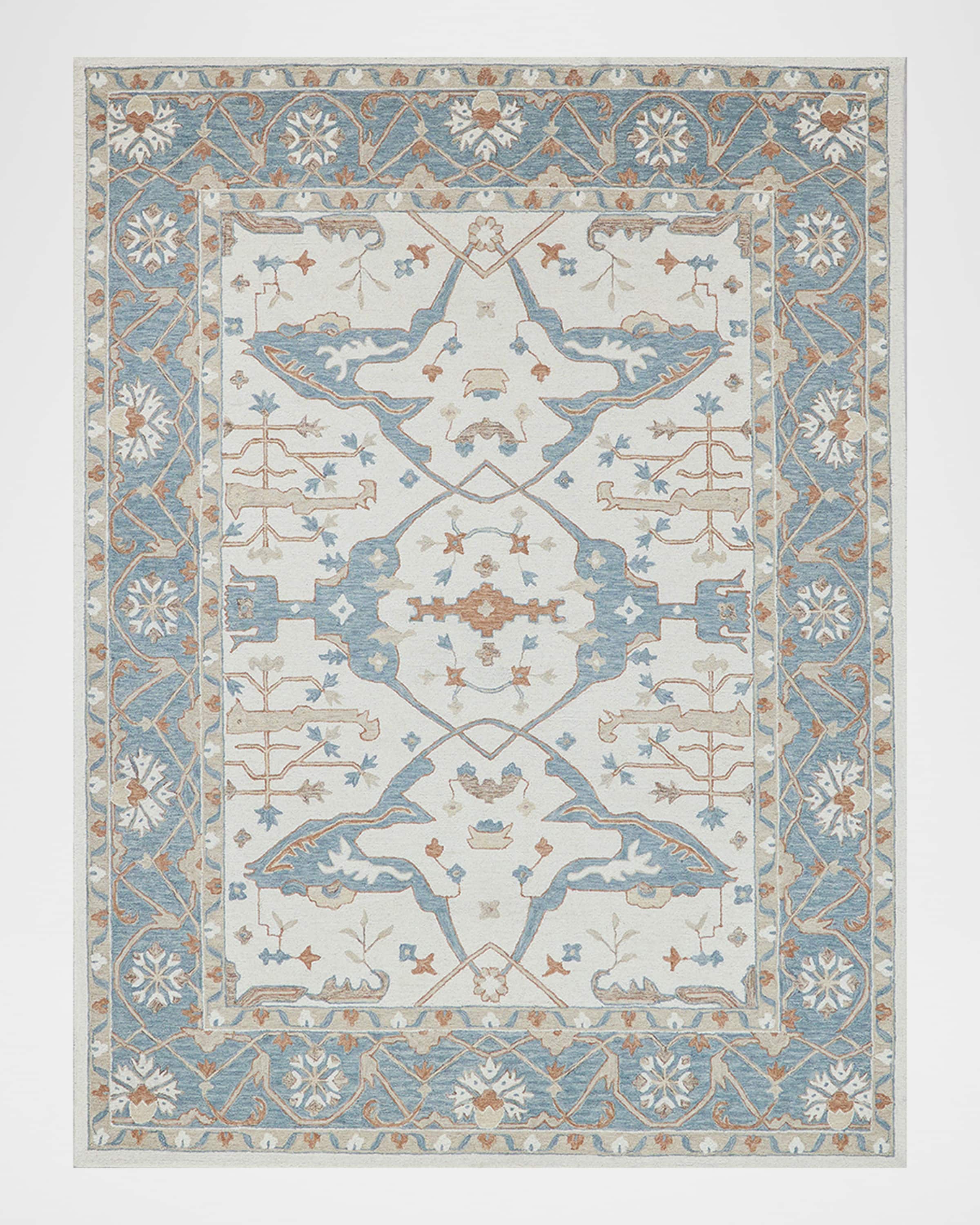 Exquisite Rugs Claremont Hand-Tufted Light Blue Oushak Rug, 10' x 14'