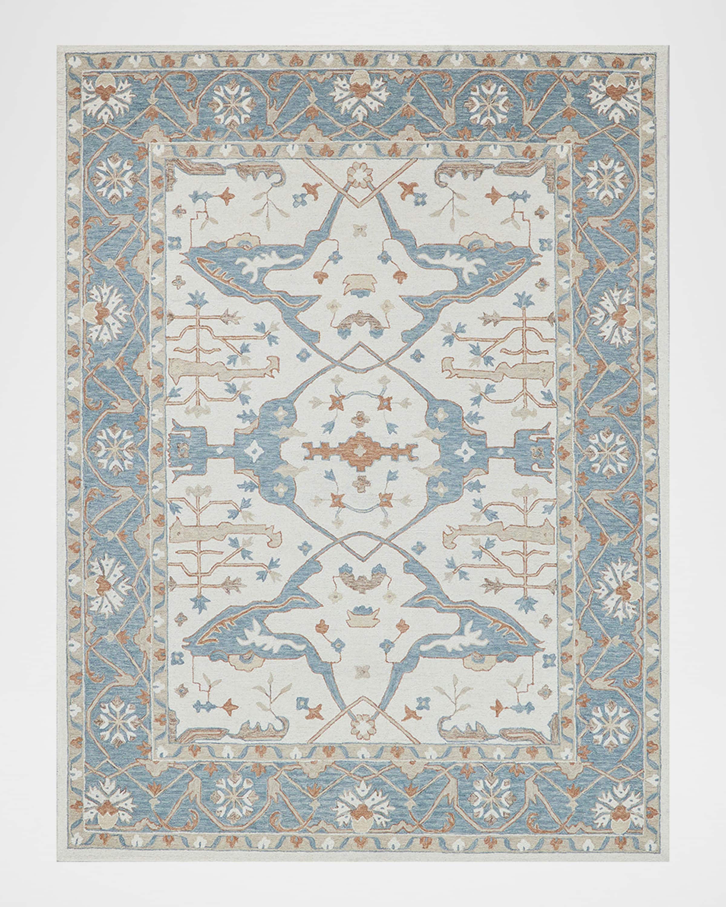Exquisite Rugs Claremont Hand-Tufted Light Blue Oushak Rug, 6' x 9'
