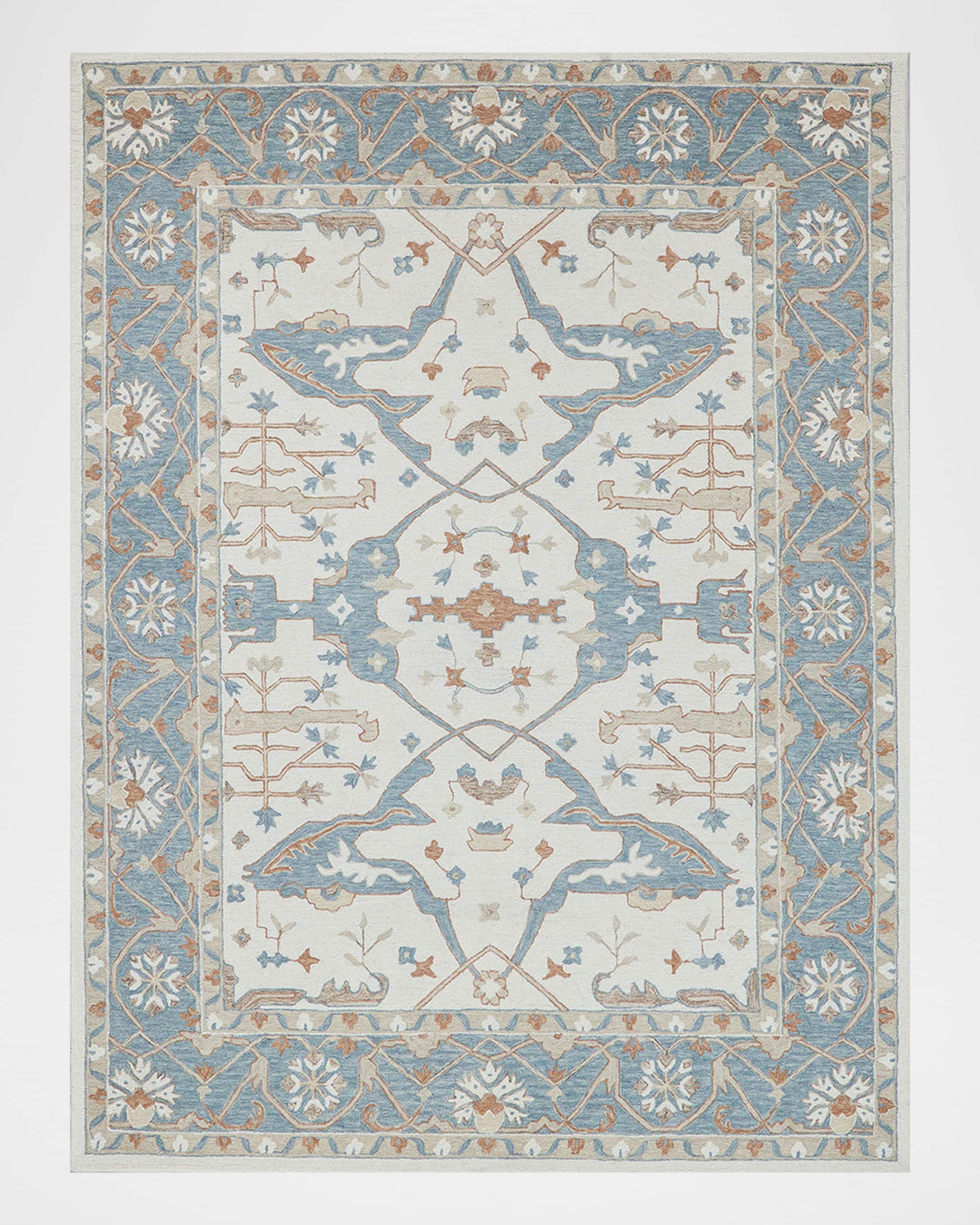 Exquisite Rugs Claremont Hand-Tufted Light Blue Oushak Rug, 8' x 10'