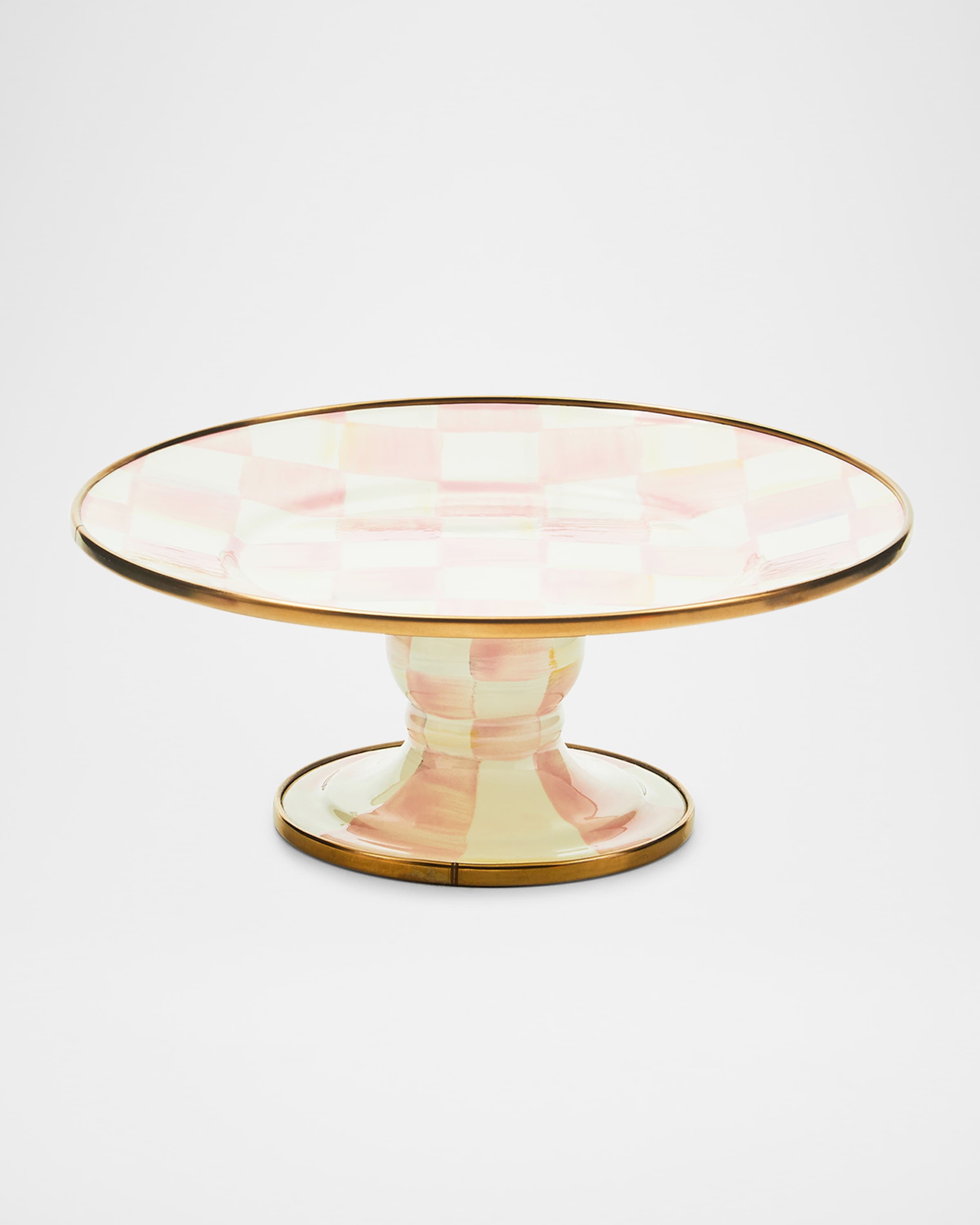 MacKenzie-Childs Rosy Check Pedestal Platter, Mini