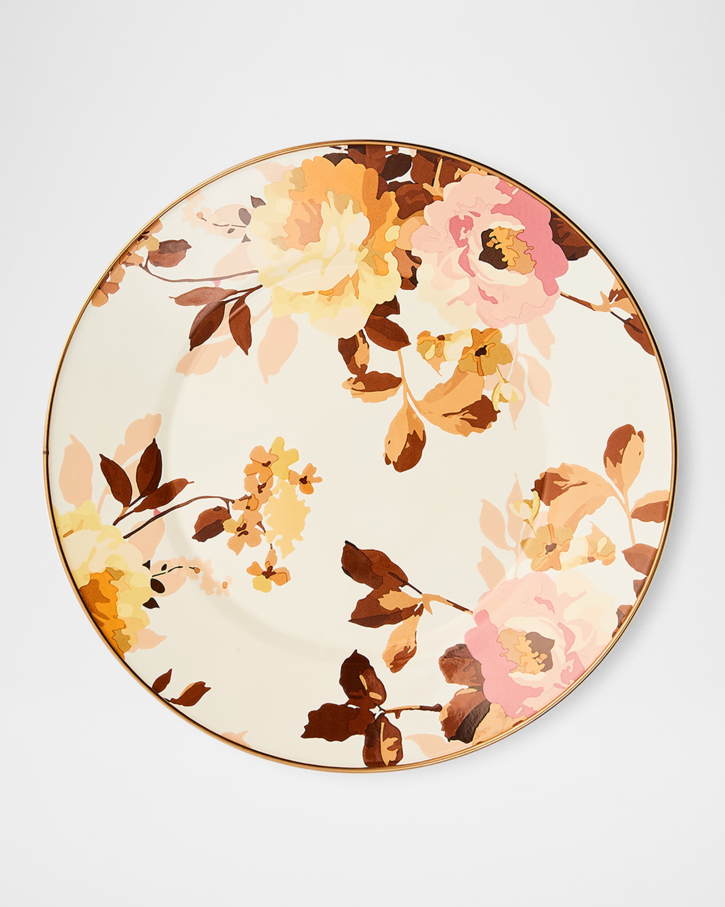 MacKenzie-Childs Wild Rose White Dinner Plate