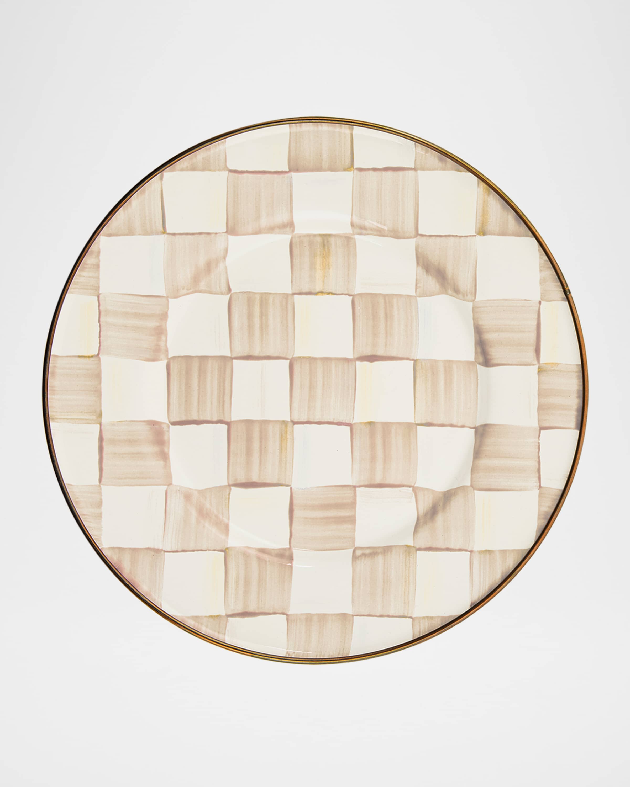 MacKenzie-Childs Mocha Check Salad Plate