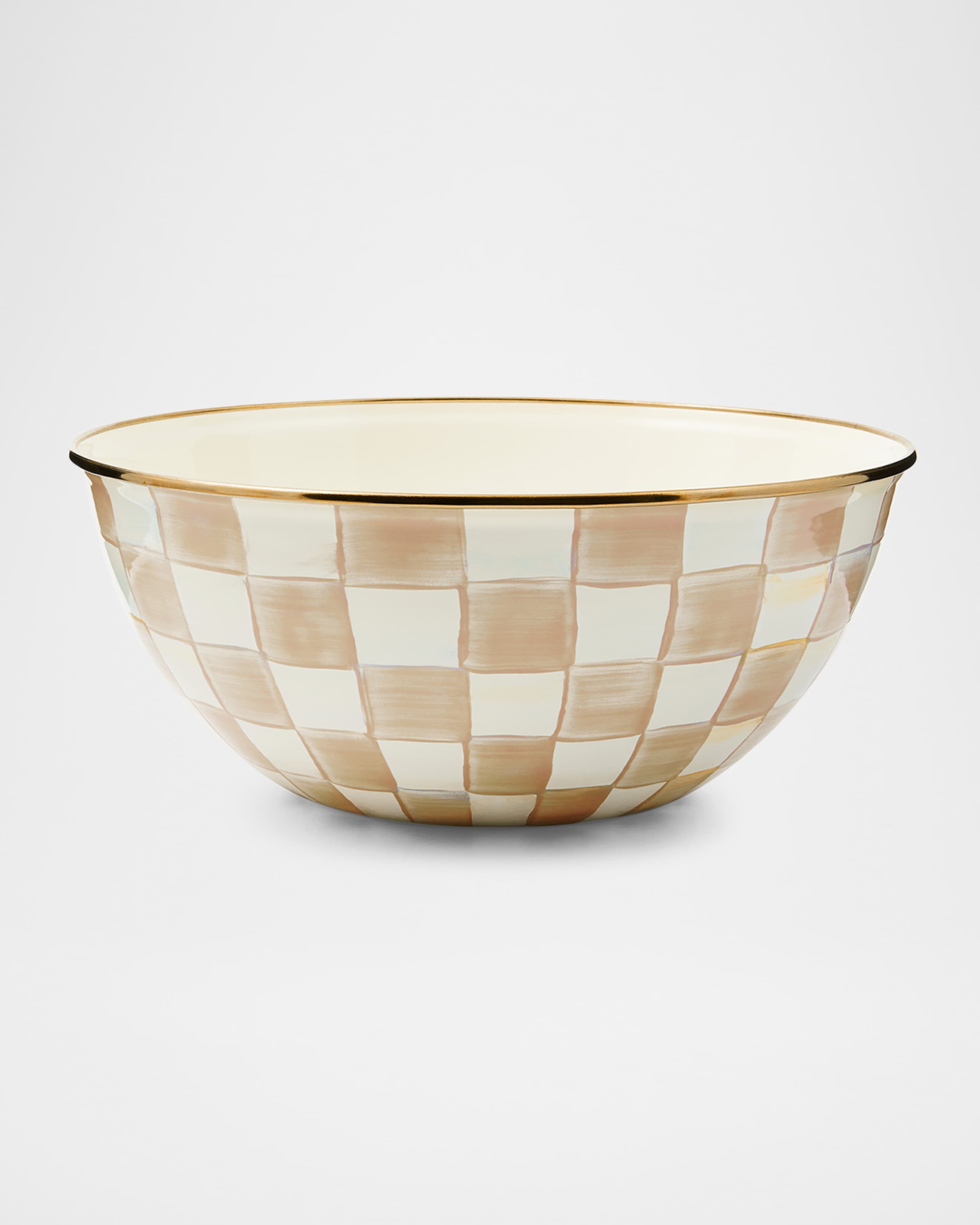 MacKenzie-Childs Mocha Check Large Everyday Bowl