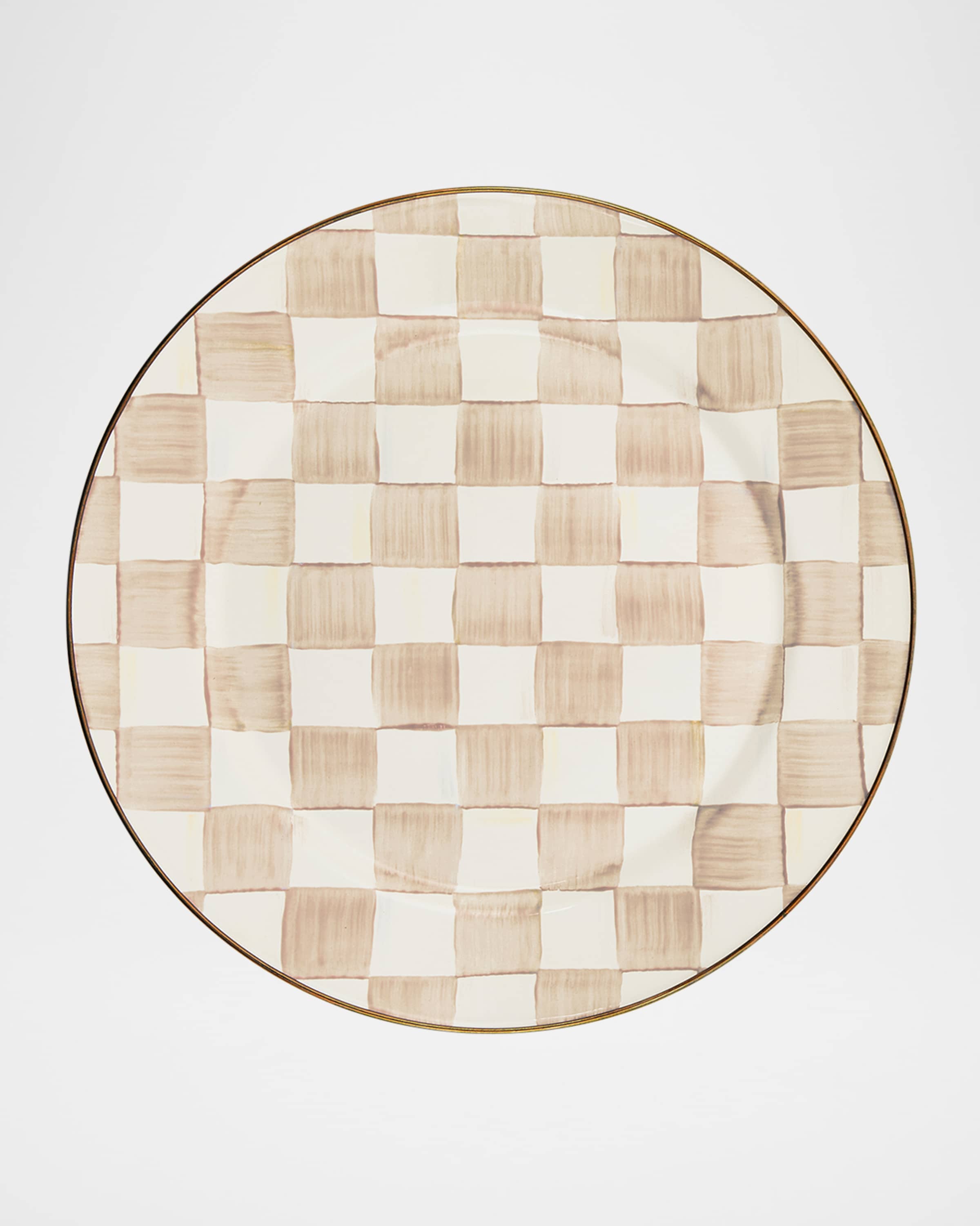 MacKenzie-Childs Mocha Check Charger Plate