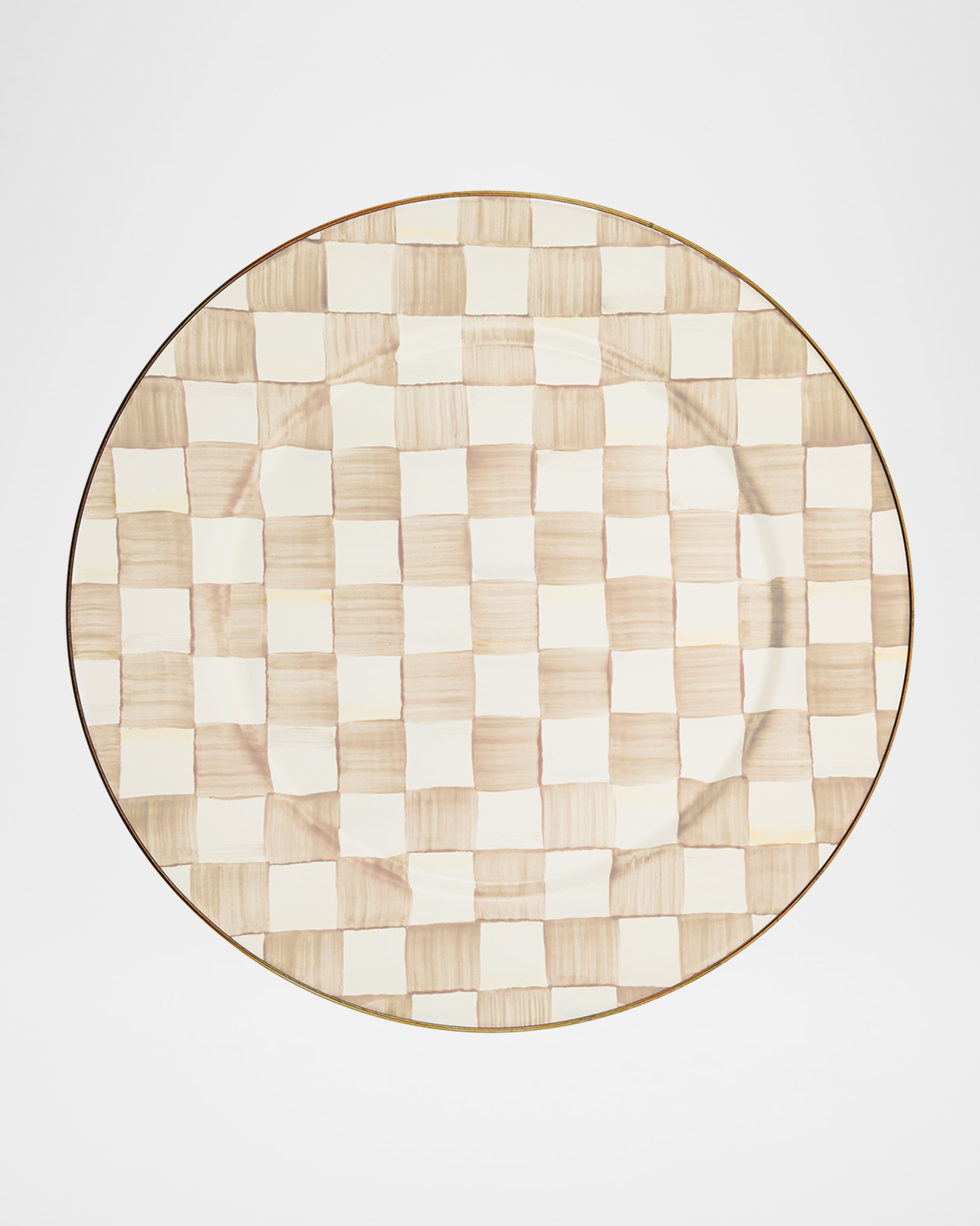 MacKenzie-Childs Mocha Check Serving Platter