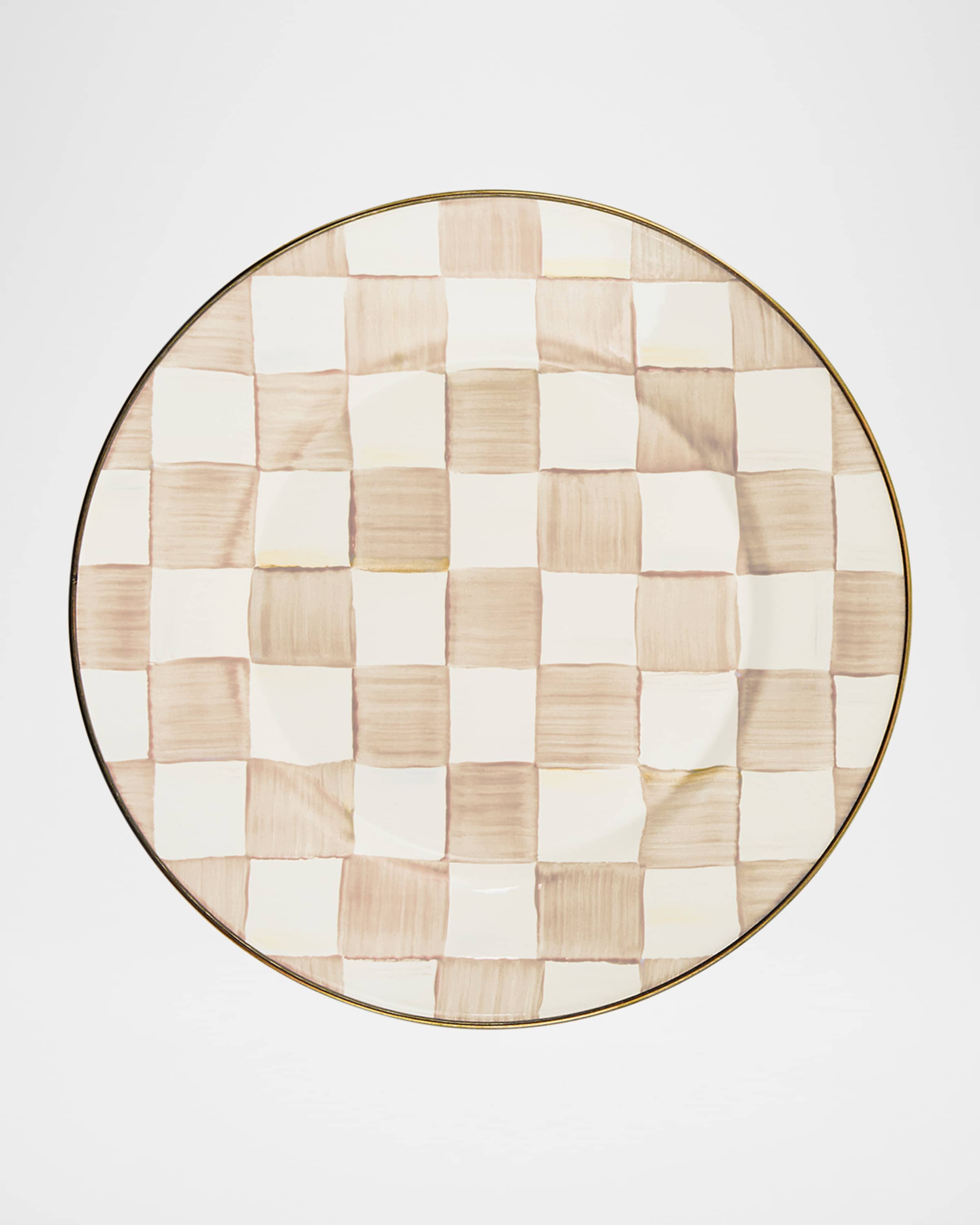 MacKenzie-Childs Mocha Check Dinner Plate