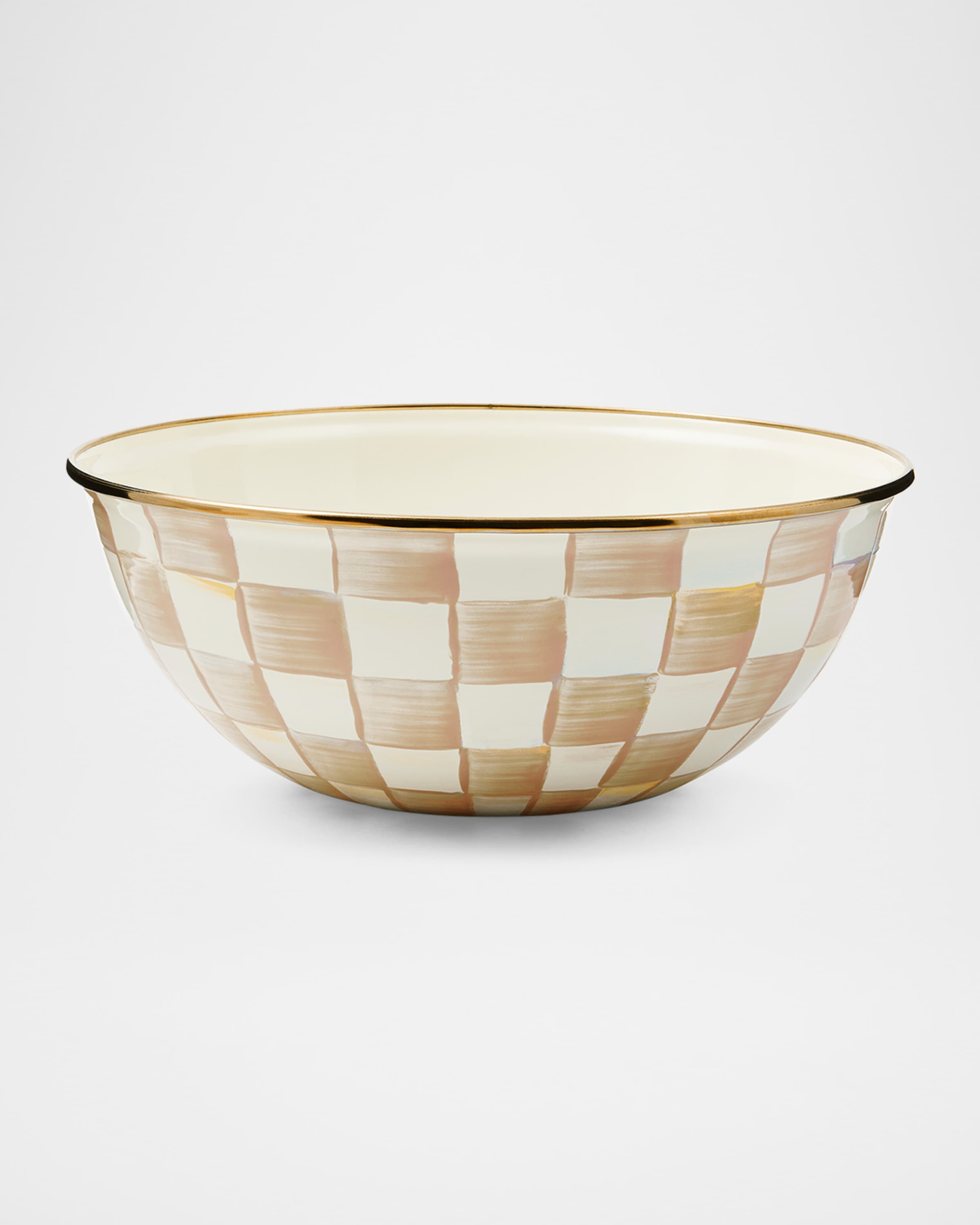 MacKenzie-Childs Mocha Check Medium Everyday Bowl