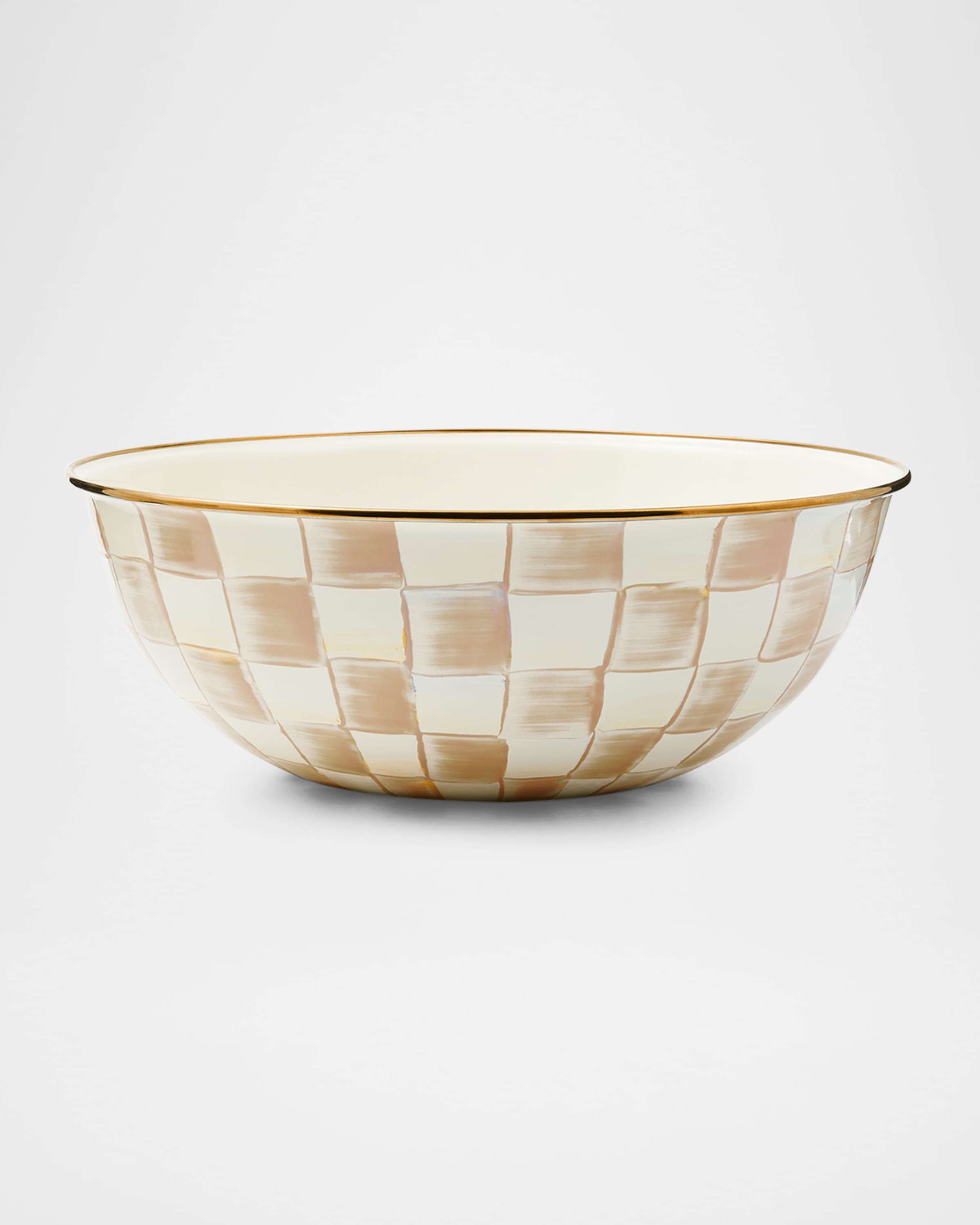 MacKenzie-Childs Mocha Check Extra Large Everyday Bowl