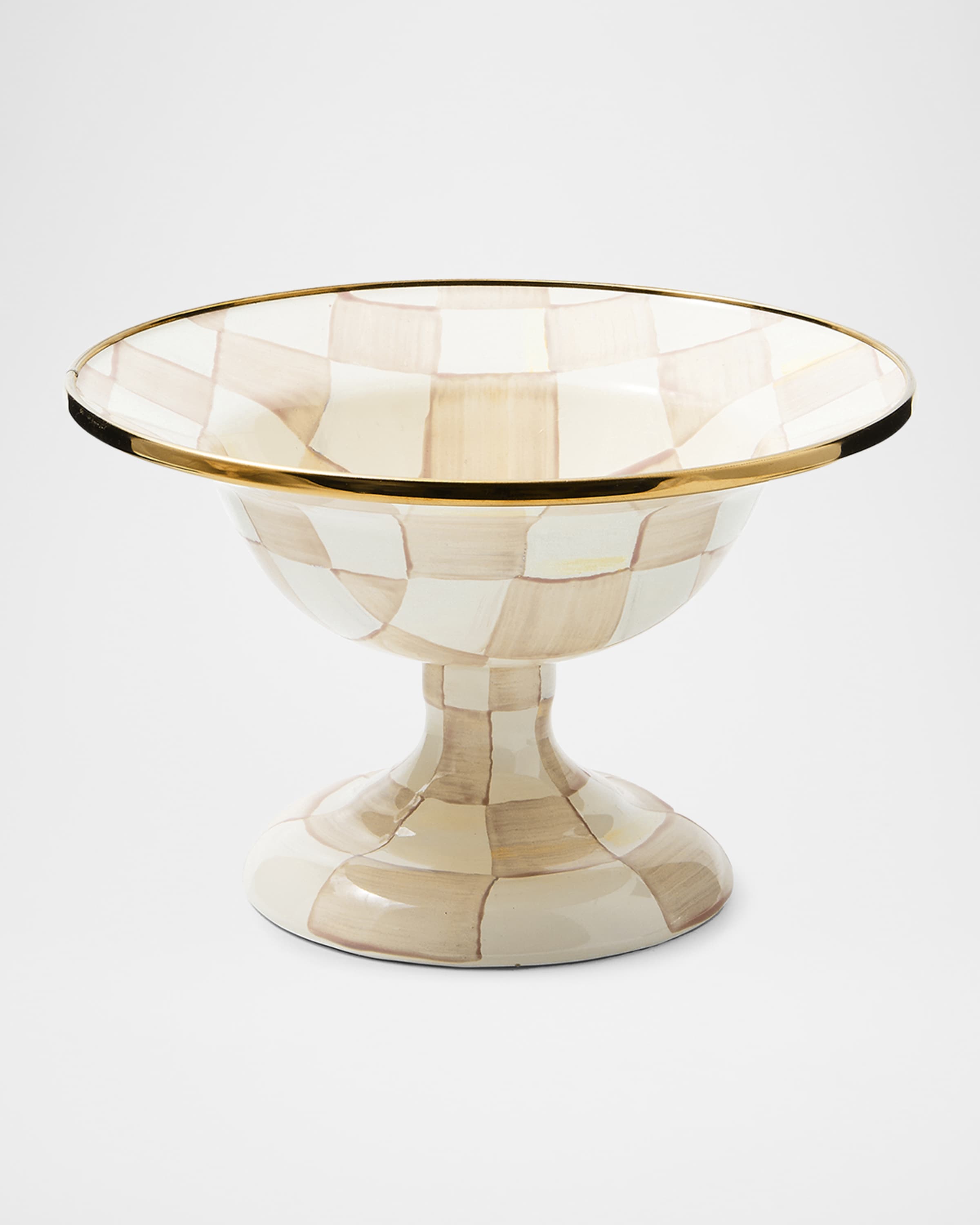 MacKenzie-Childs Mocha Check Small Compote