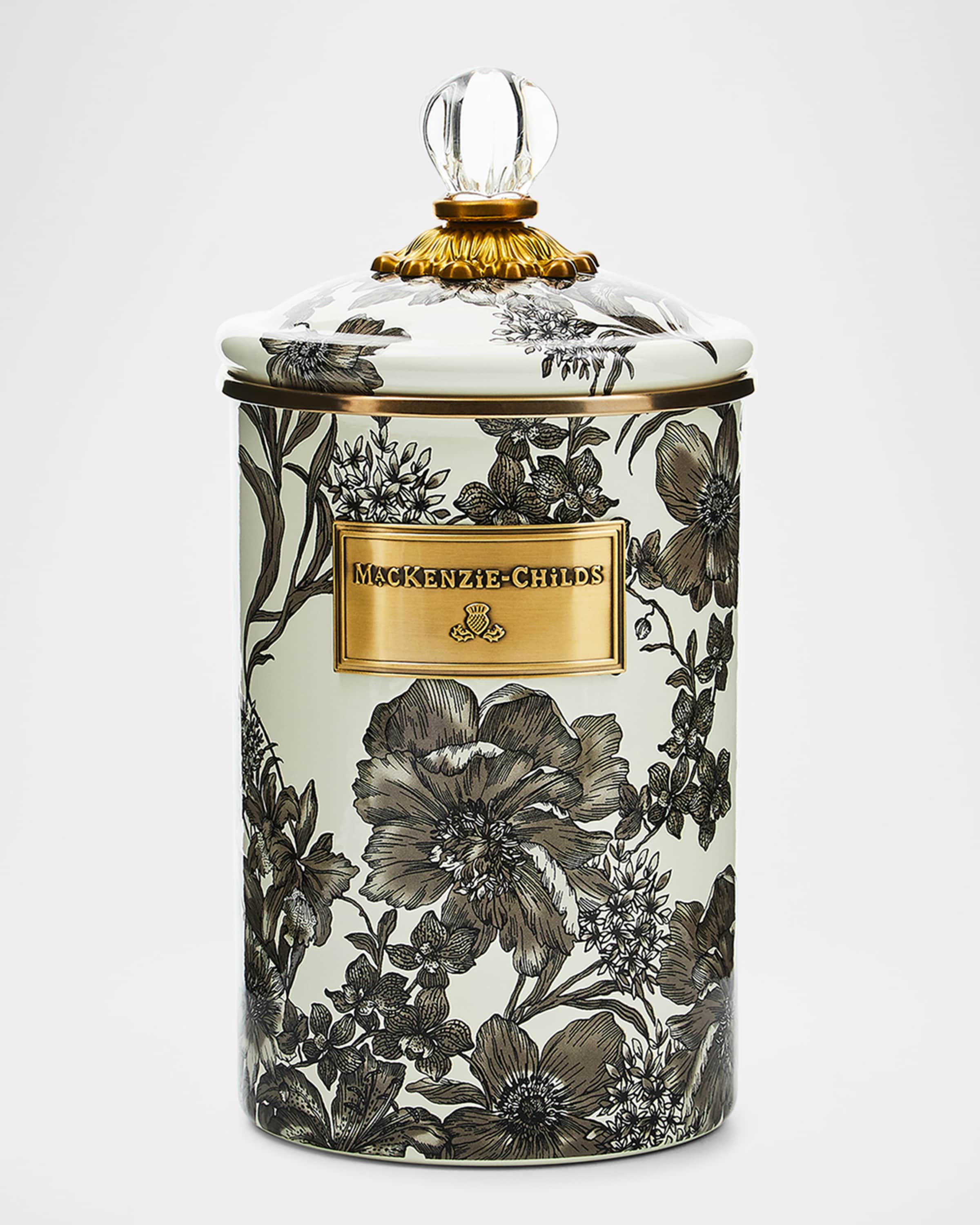 MacKenzie-Childs Sterling English Garden Large Canister, 64 oz.