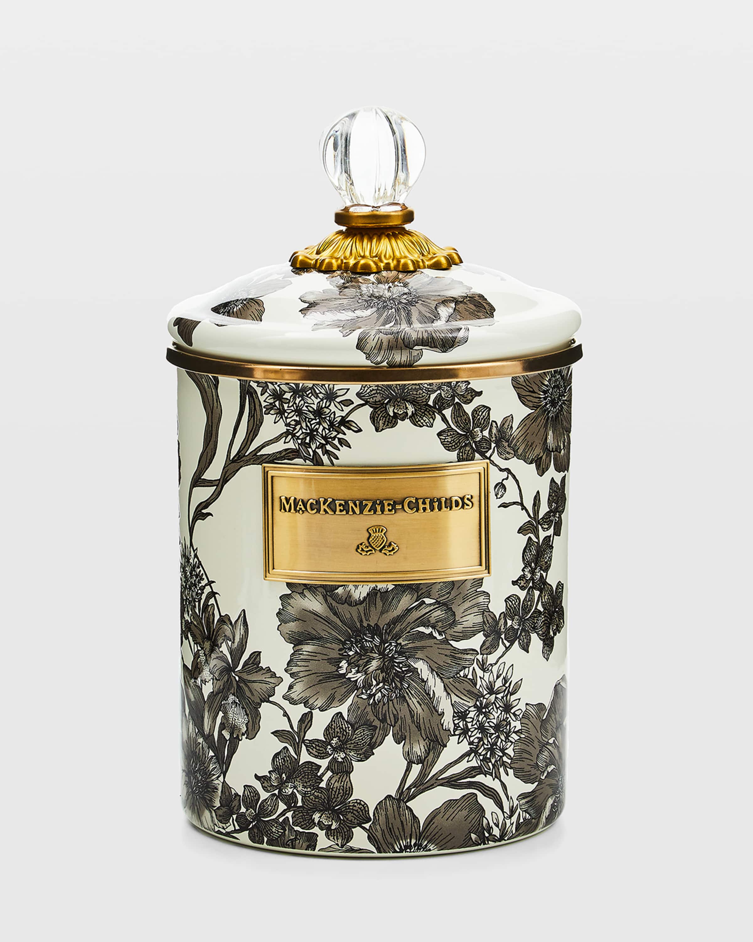 MacKenzie-Childs Sterling English Garden Medium Canister, 48 oz.