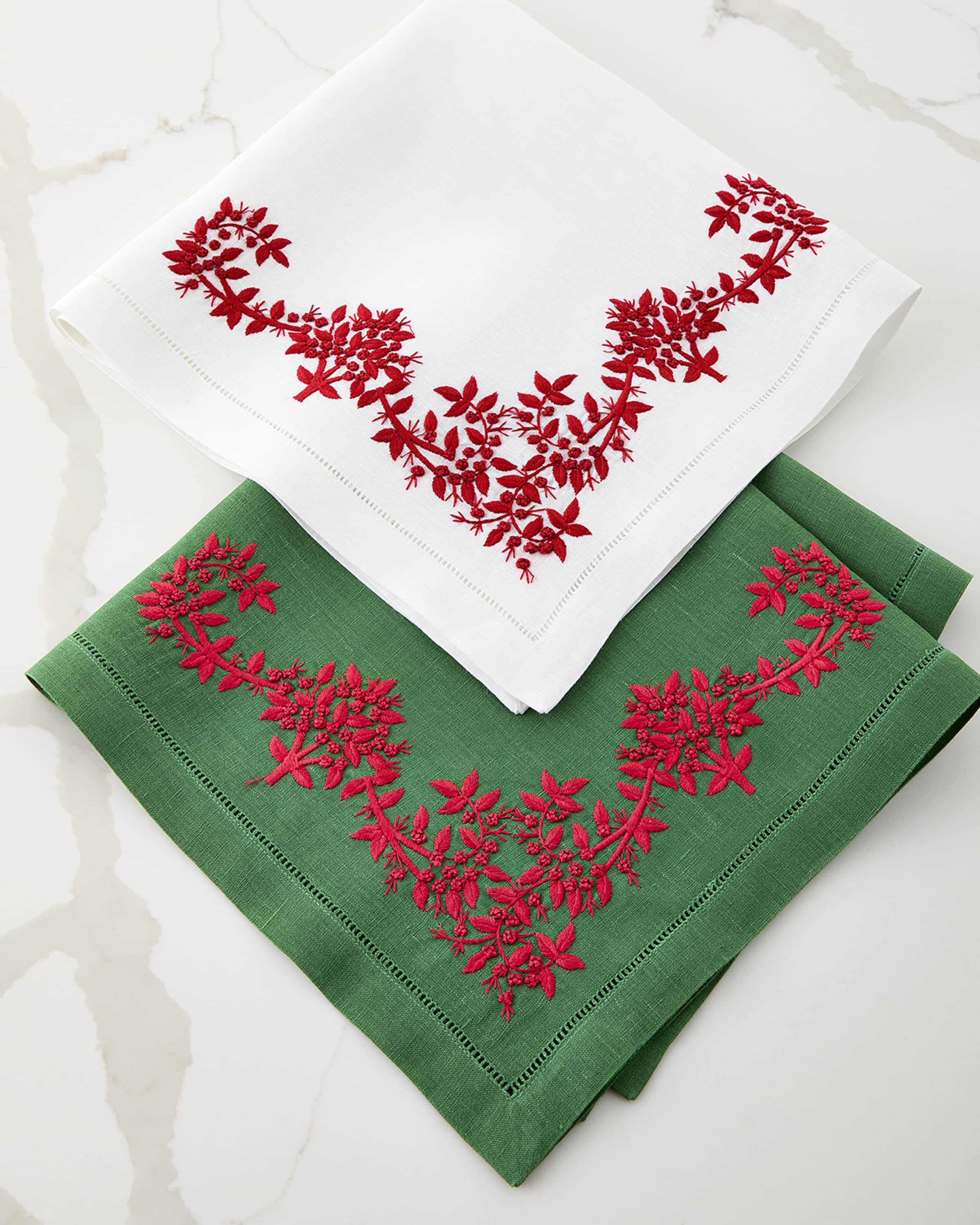 Deborah Rhodes Royal Garden Embroidered Napkins, Set of 4