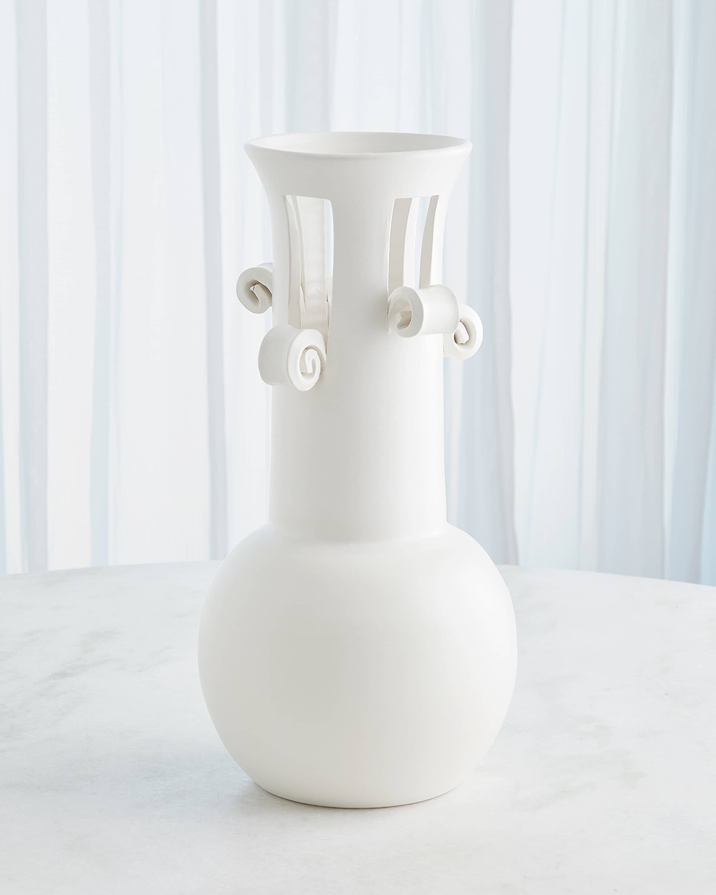 Global Views Spiral Handle Vase, Tall 16"