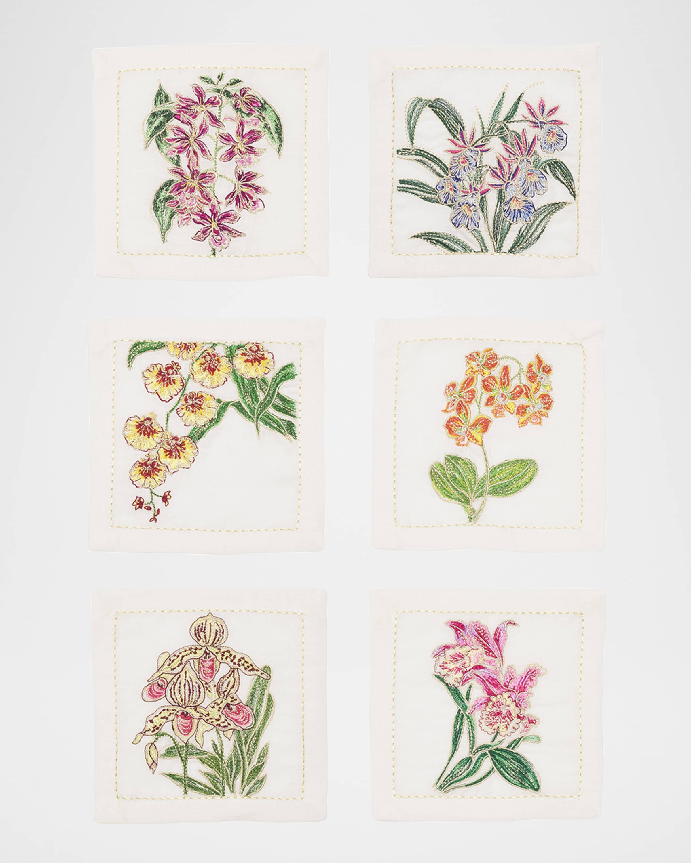 Kim Seybert Orchid Cocktail Napkins, Set of 6