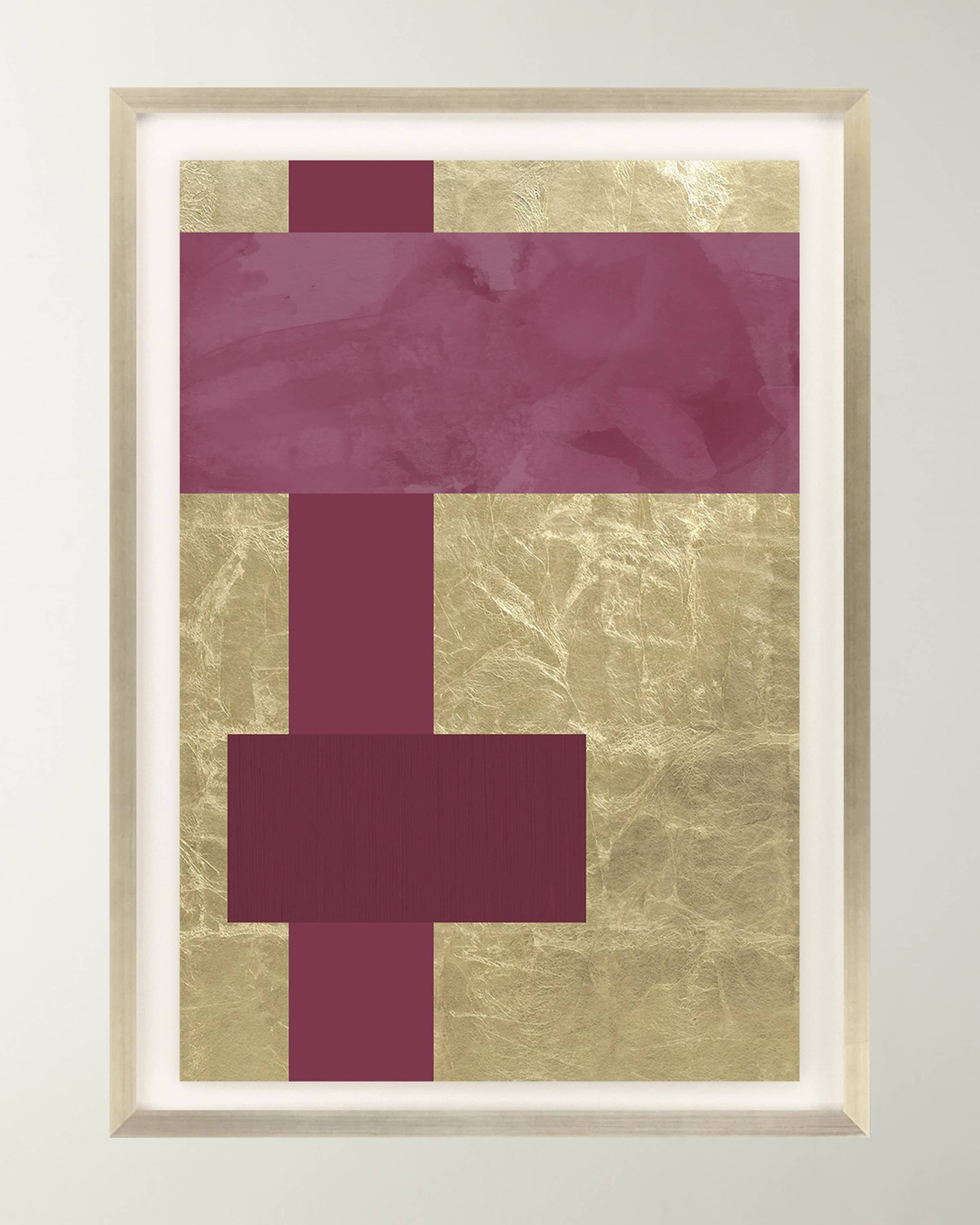 "Gold Colorblock IV" Hand-Embellished Giclee by Libby Langdon