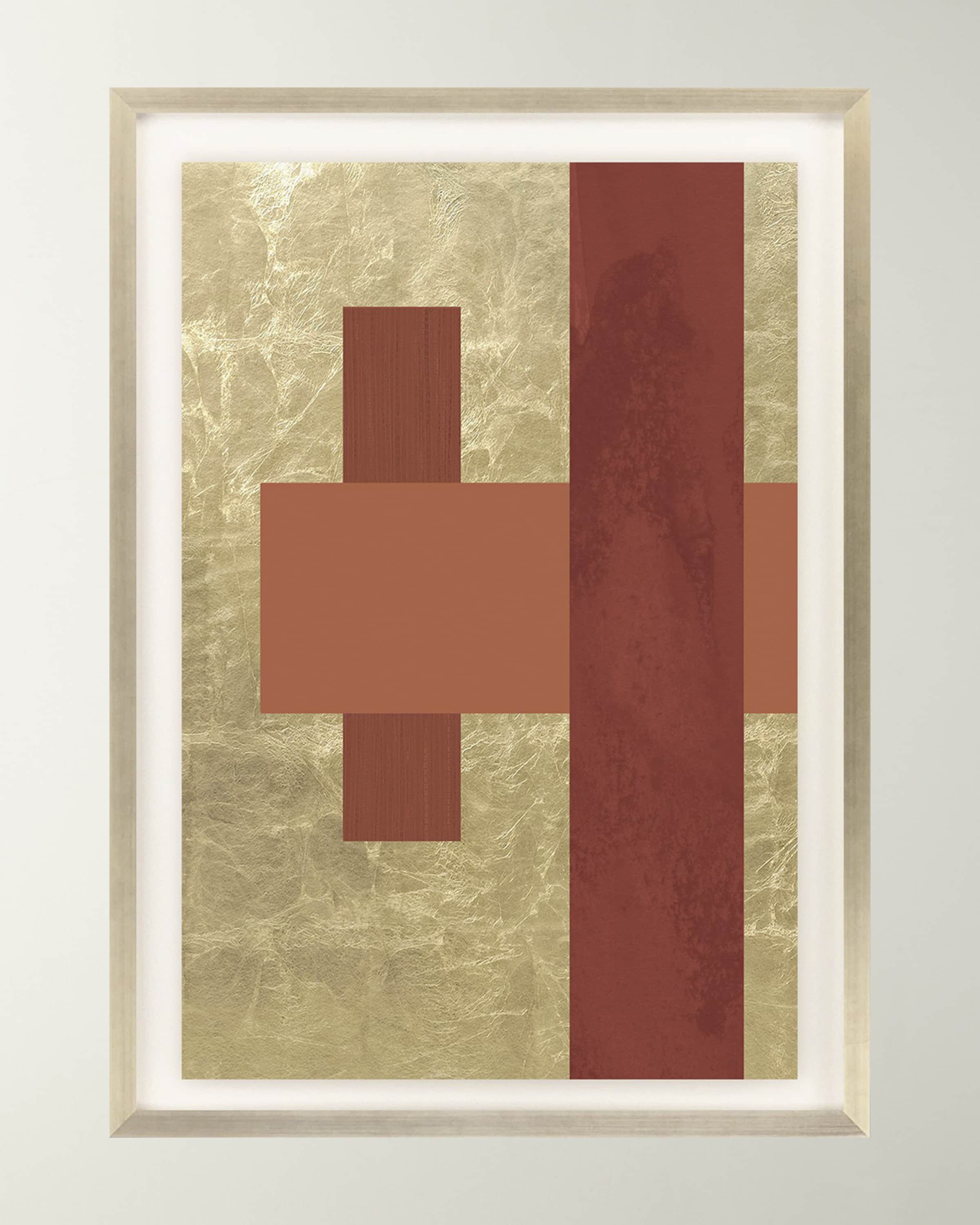 "Gold Colorblock II" Hand-Embellished Giclee by Libby Langdon