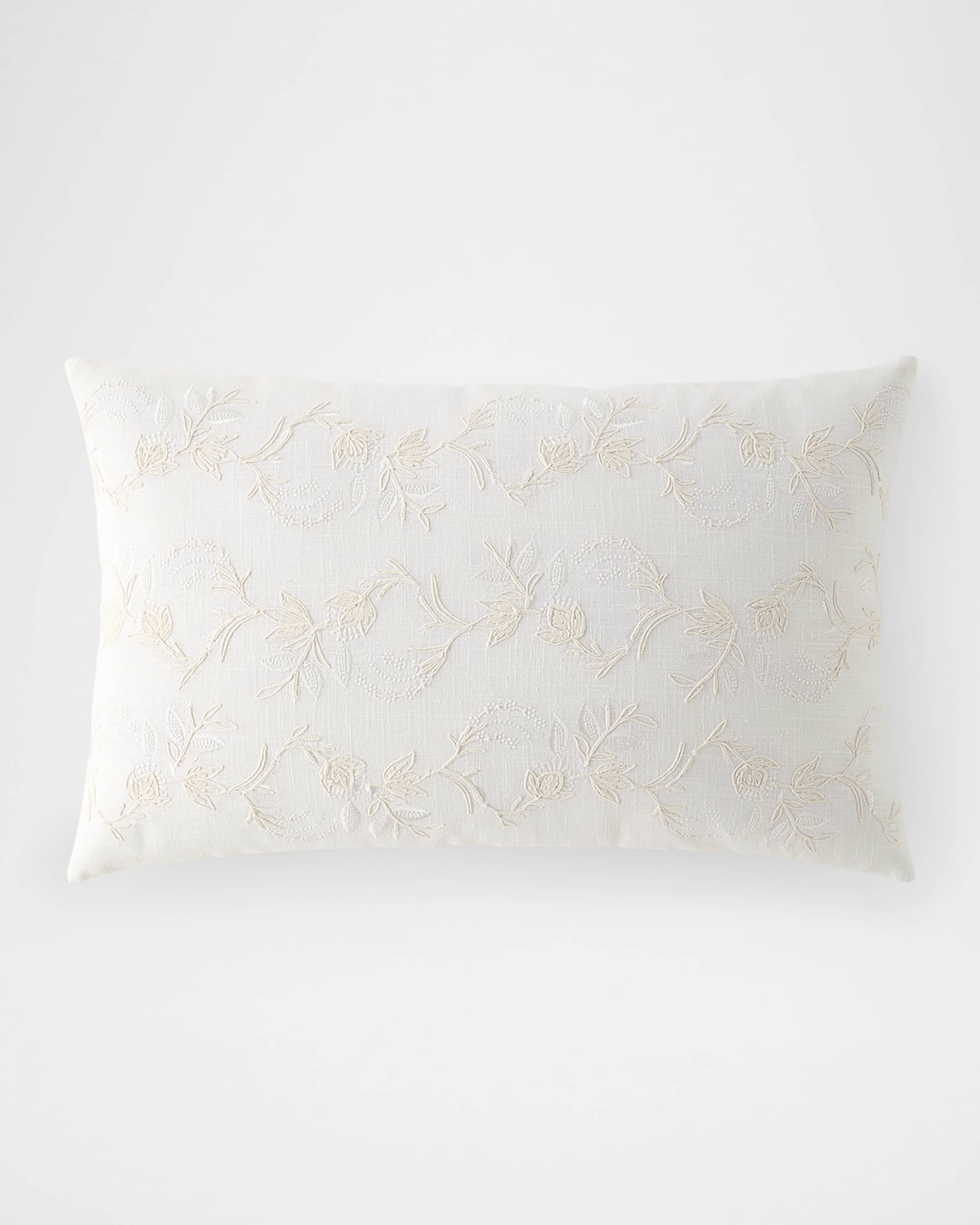 Callisto Home Lavoe Embroidered Lumbar Pillow, 18" x 30"