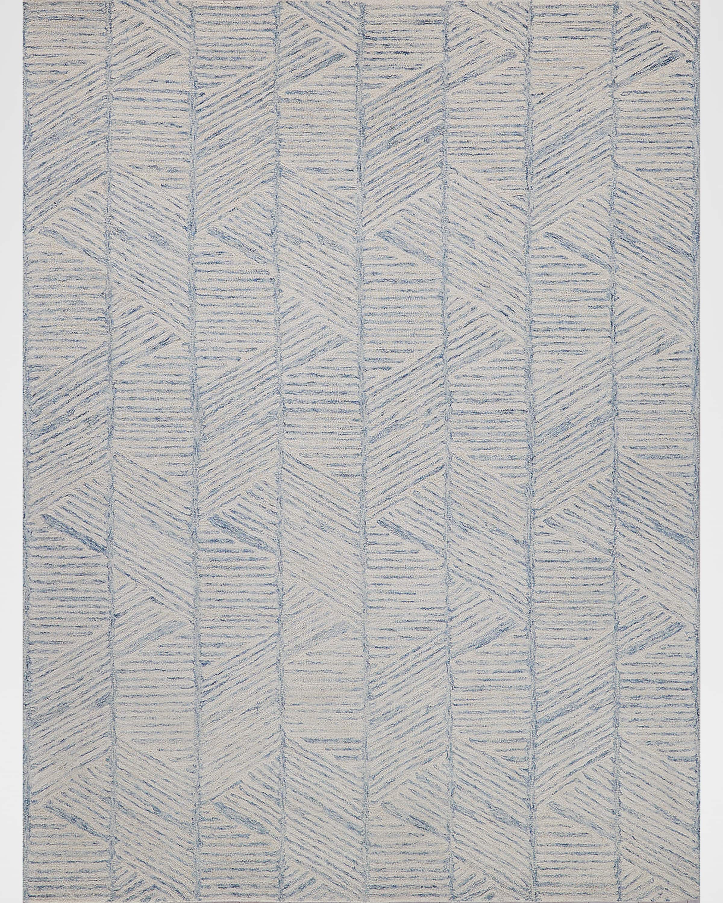 Exquisite Rugs Kascata Hand-Tufted Blue/Ivory Rug, 5' x 8'
