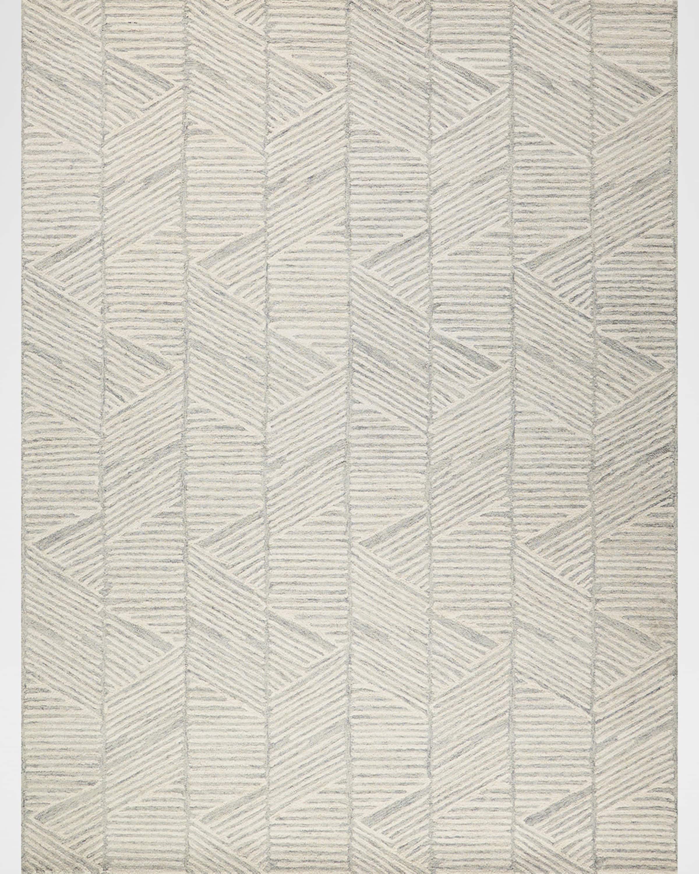 Exquisite Rugs Kascata Hand-Tufted Silver/Ivory Rug, 9' x 12'