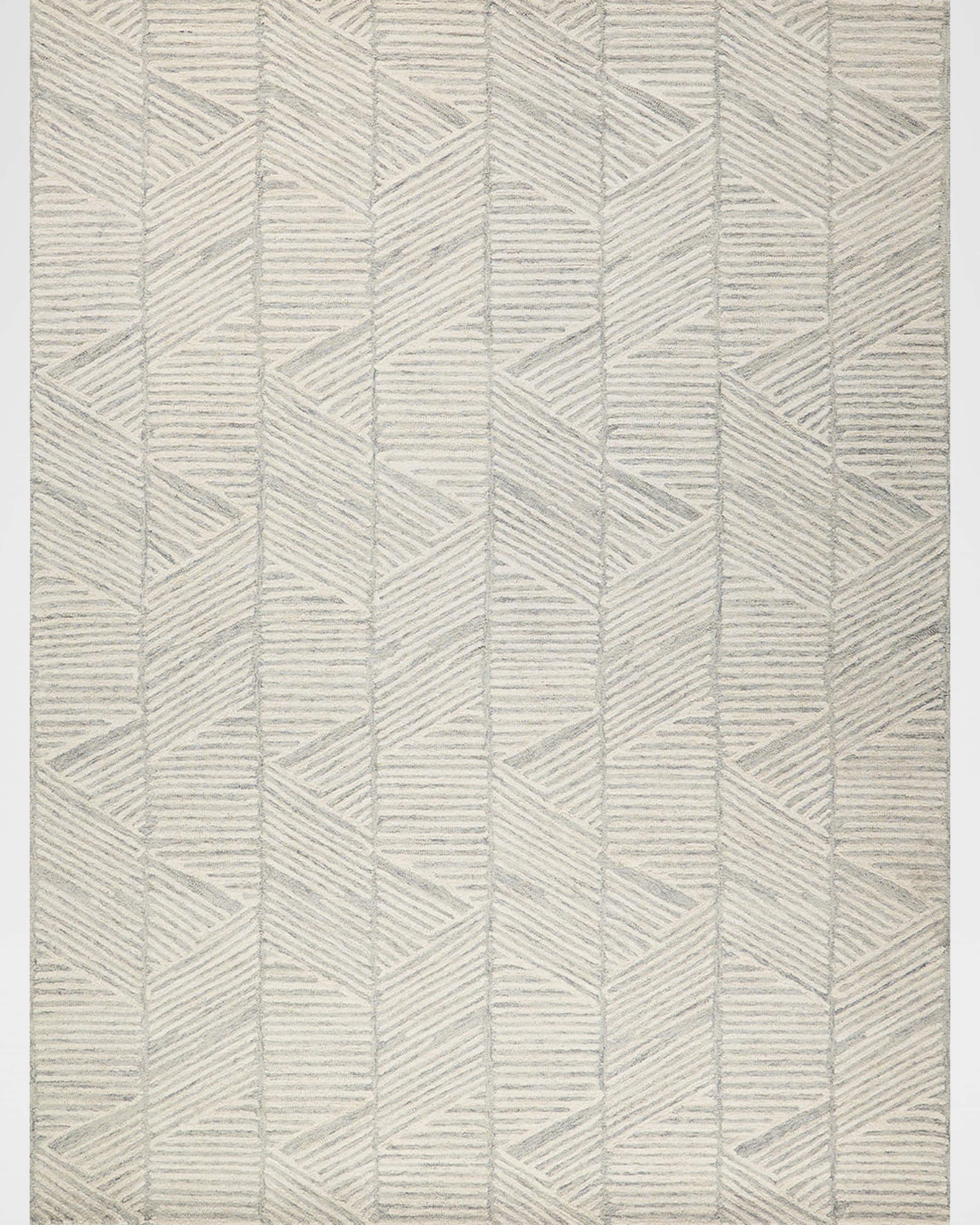 Exquisite Rugs Kascata Hand-Tufted Silver/Ivory Rug, 6' x 9'
