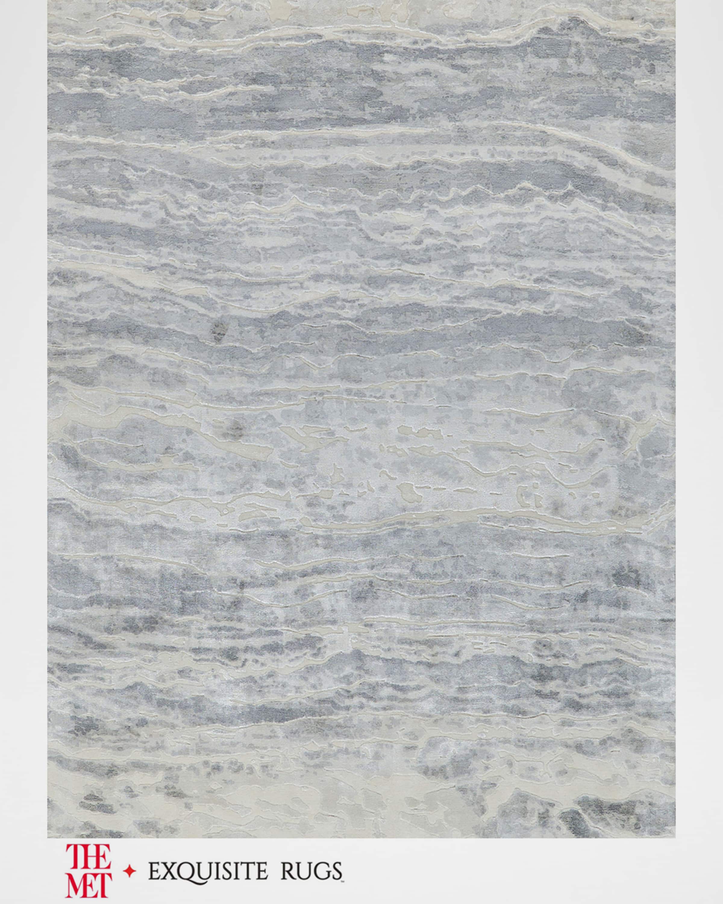 Exquisite Rugs x THE MET Travertine Hand-Loomed Silver Rug, 8' x 10'