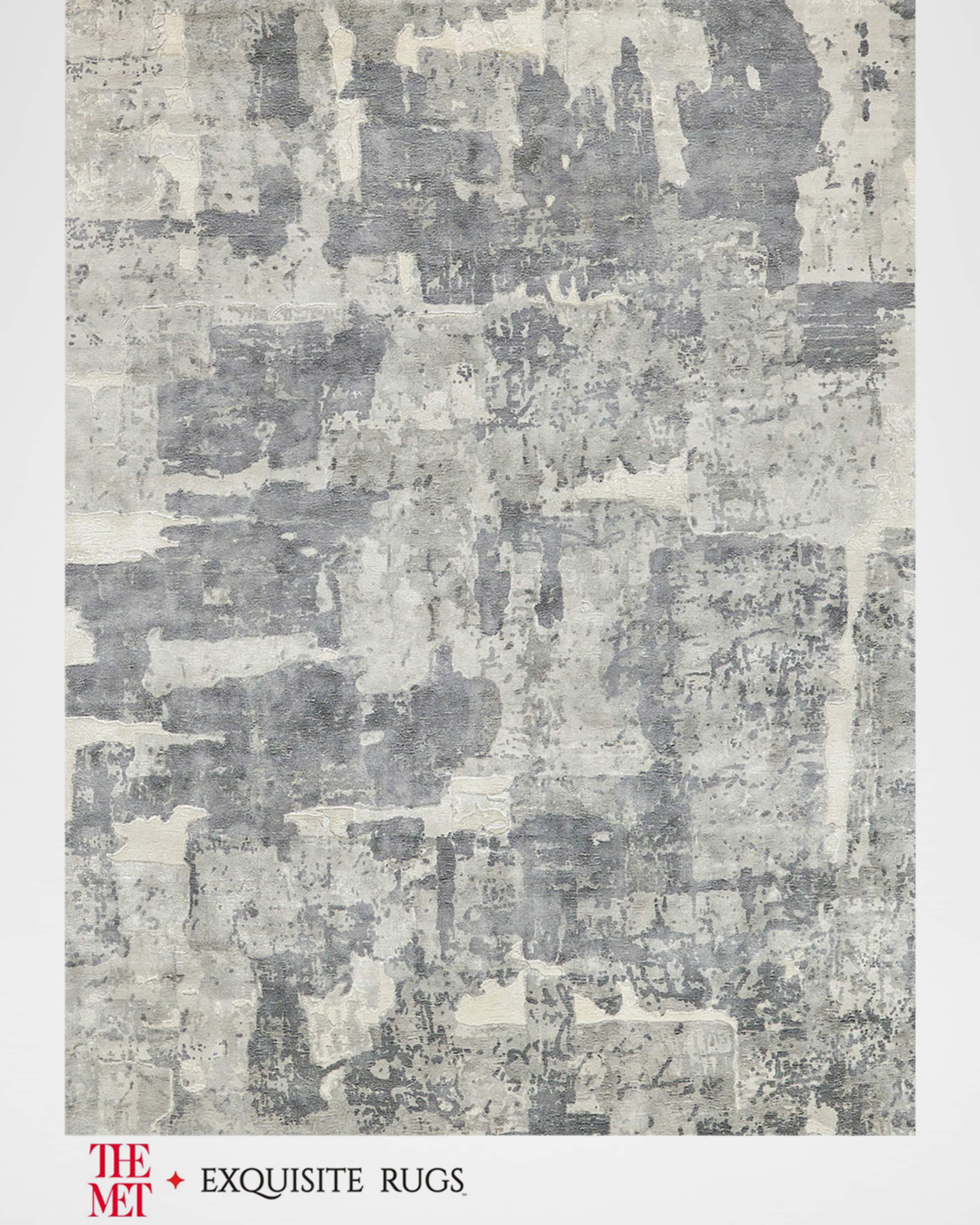 Exquisite Rugs x THE MET Papyrus Hand-Loomed Blue/Gray Rug, 10' x 14'