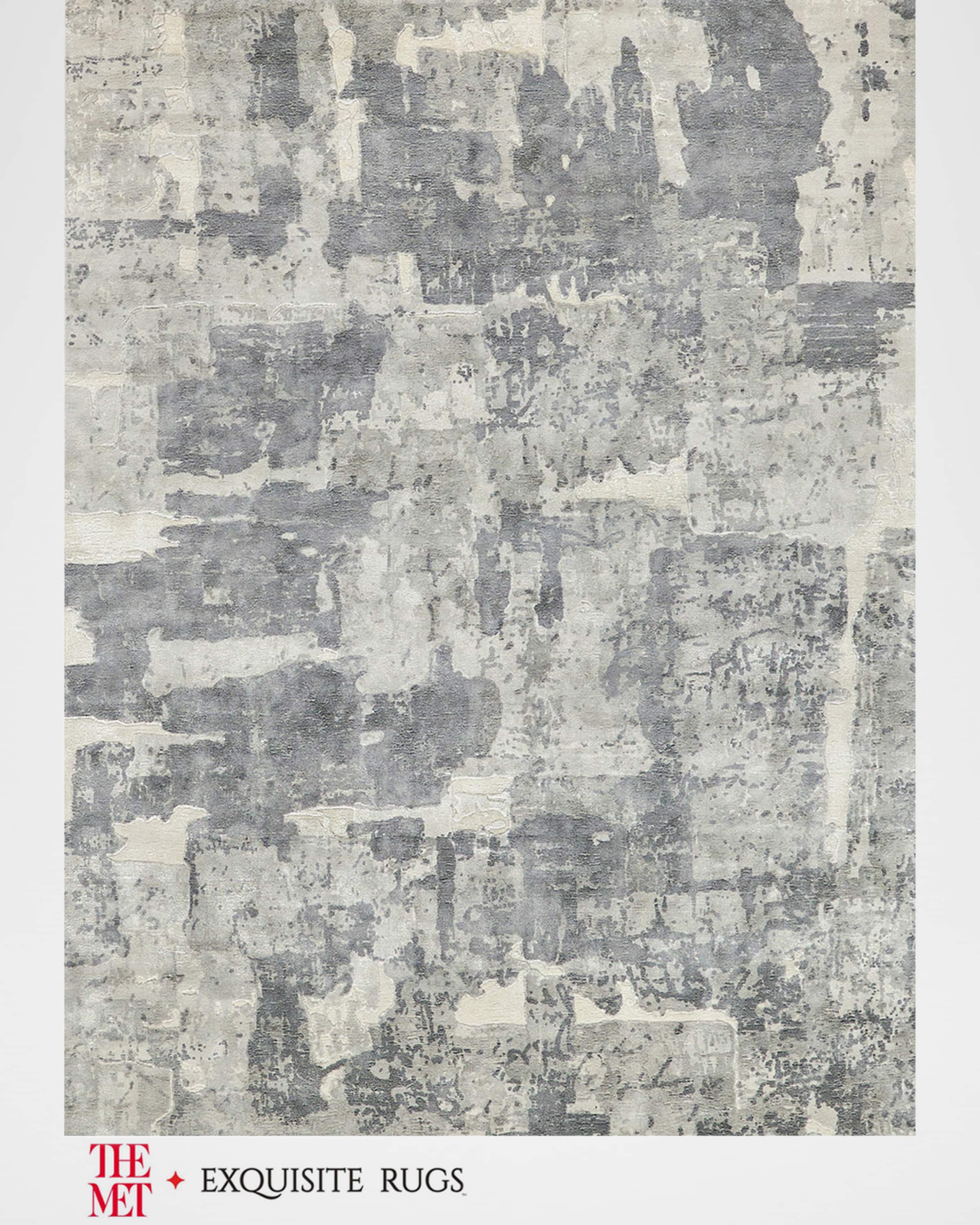Exquisite Rugs x THE MET Papyrus Hand-Loomed Blue/Gray Rug, 6' x 9'