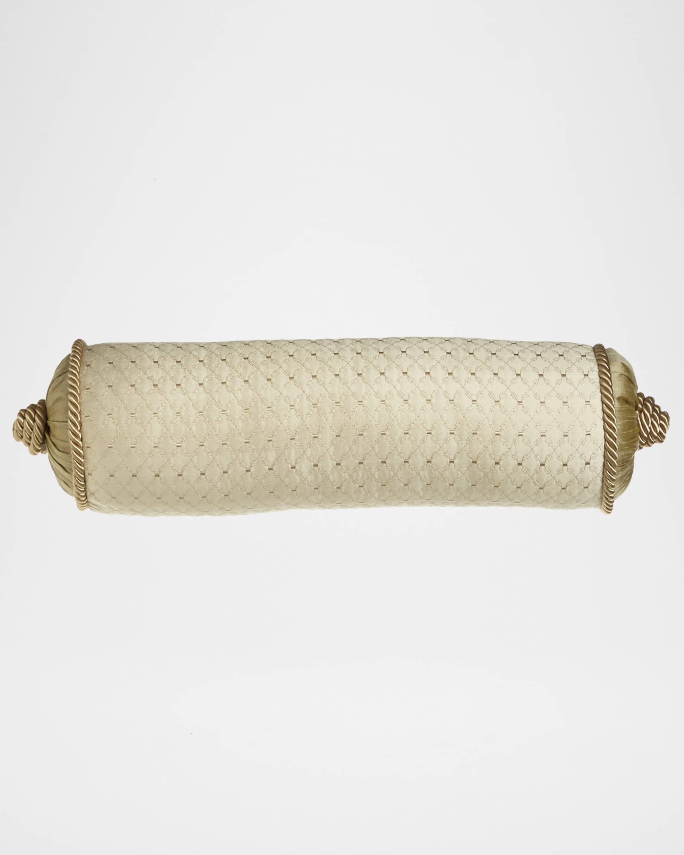 Austin Horn Collection Antoinette Diamond-Stitch Neck Roll Pillow, 6" x 19"
