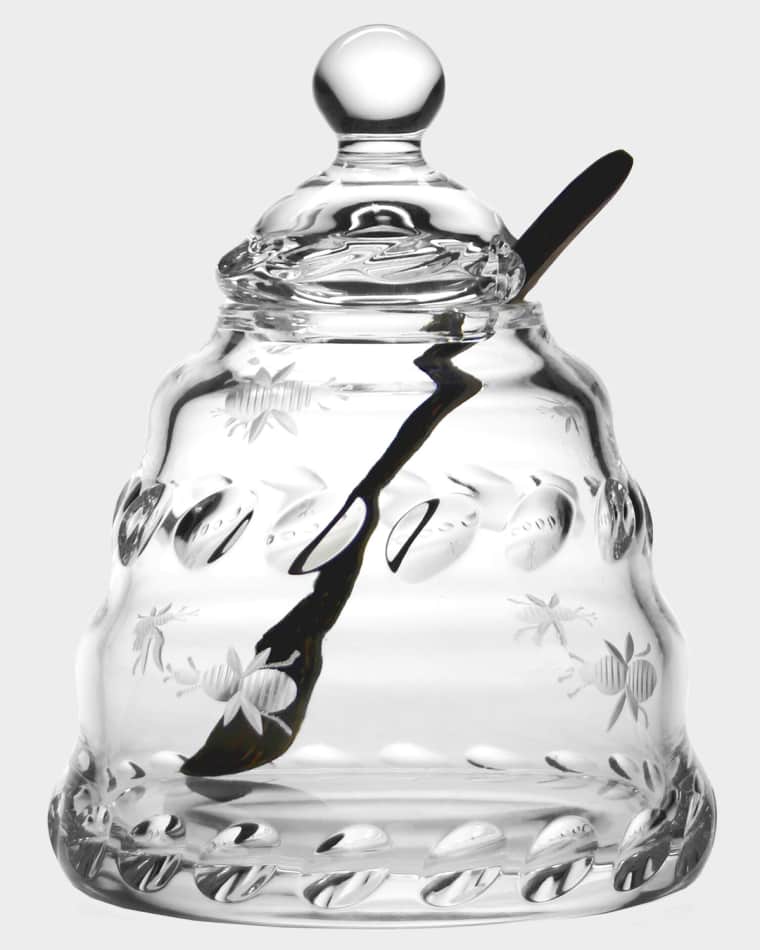 William Yeoward Crystal Buzzy Honey Jar with Spoon