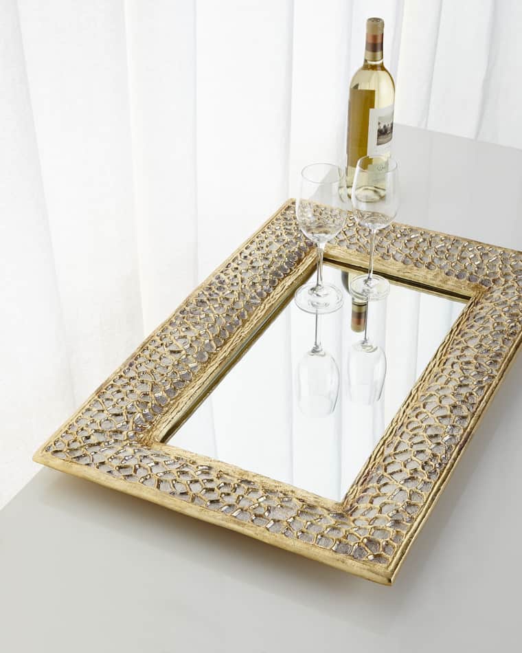John-Richard Collection Gold & Silver Organic Mirrored Tray