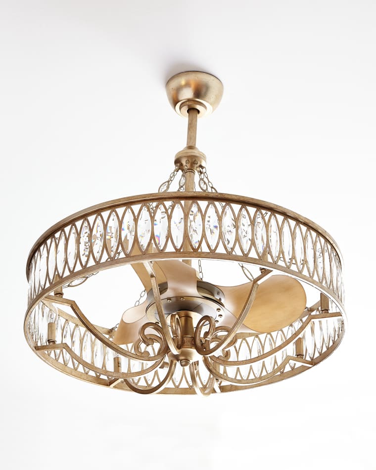 John-Richard Collection Crystal 8-Light Pendant with Fan
