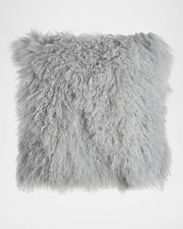 Massoud Fog Gray Tibetan Lamb Pillow