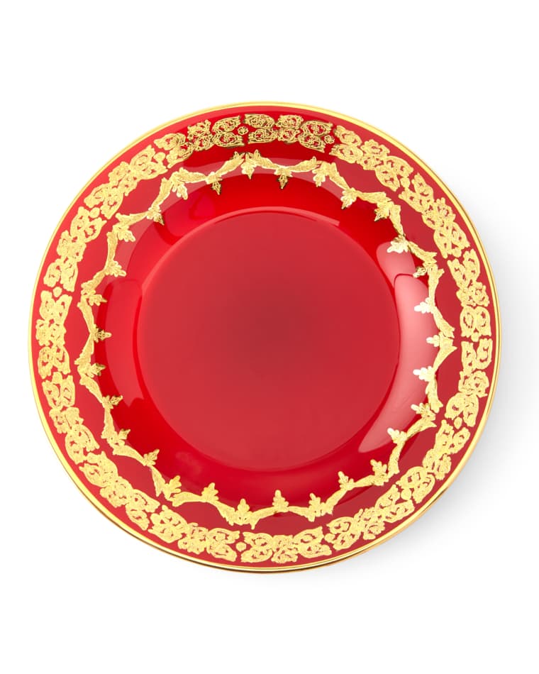 Neiman Marcus Red Oro Bello Dessert Plate, Set of 4