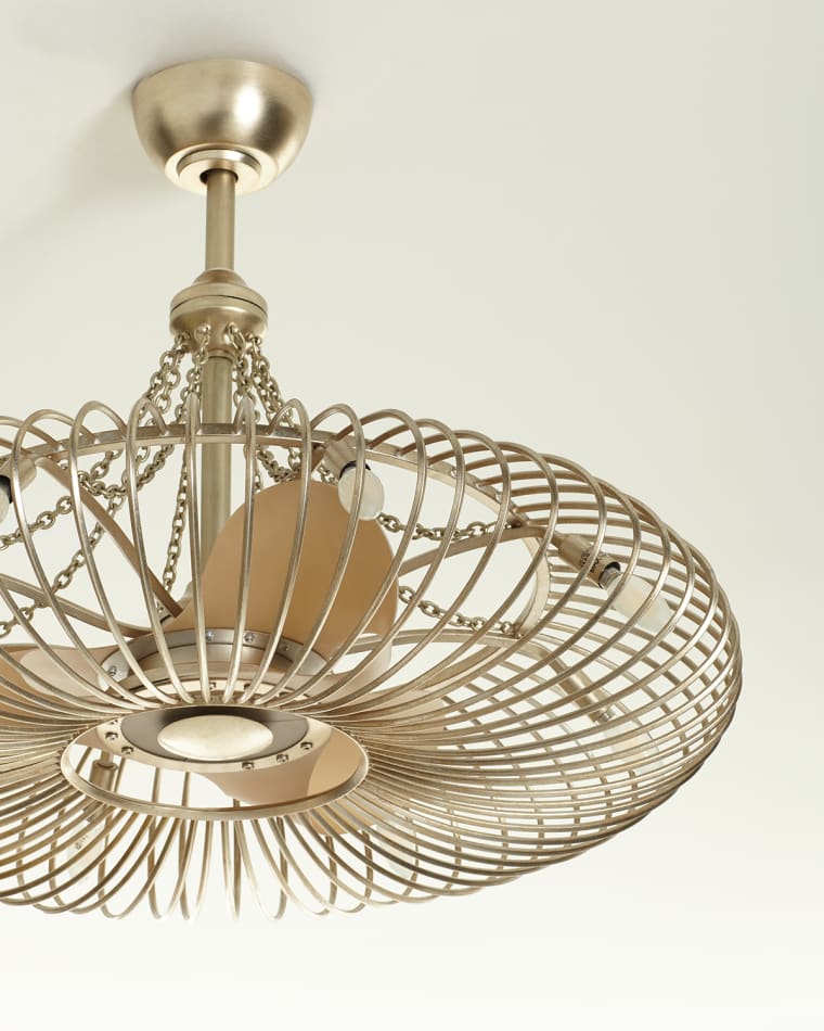 John-Richard Collection Ribbons of Silver 8-Light Pendant with Fan