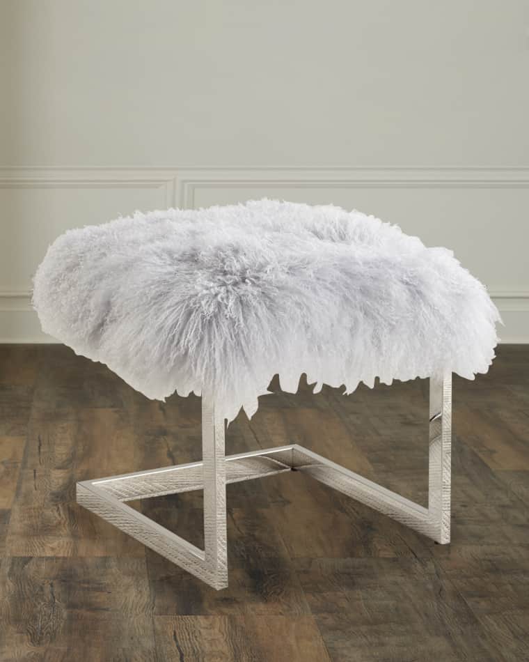 Massoud Ariana Sheepskin Ottoman
