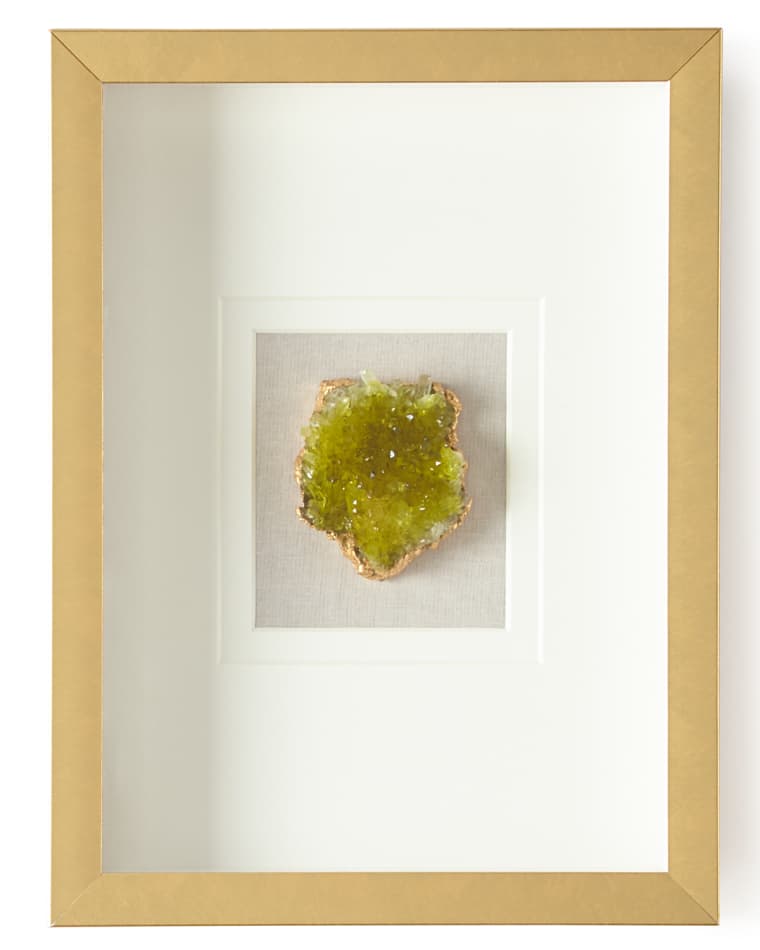 Neiman Marcus Natural Crystal in Golden Frame, Green