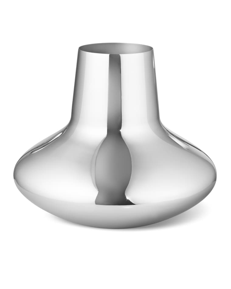 Georg Jensen Stainless Steel Vase, 10.6"T