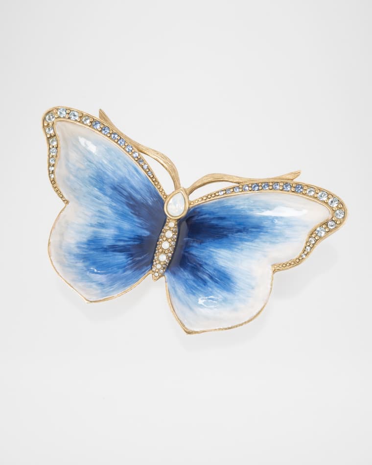 Jay Strongwater Indigo Butterfly Trinket Tray