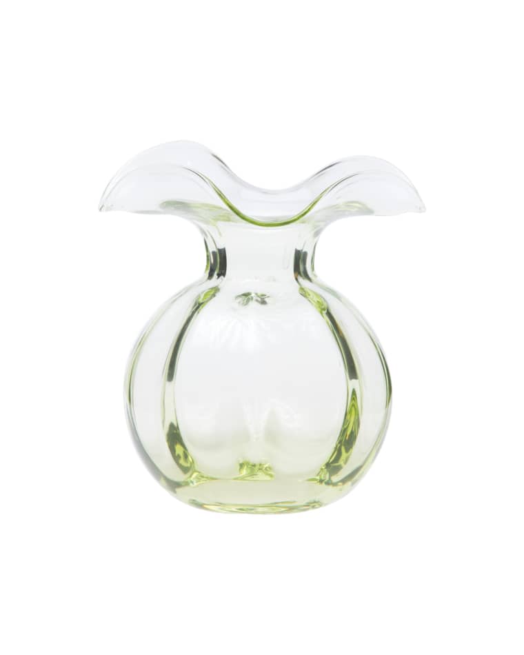 Vietri Hibiscus Glass Bud Vase, Green