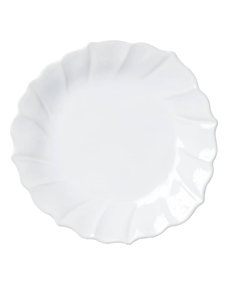 Vietri Incanto Stone Ruffle Salad Plate, White