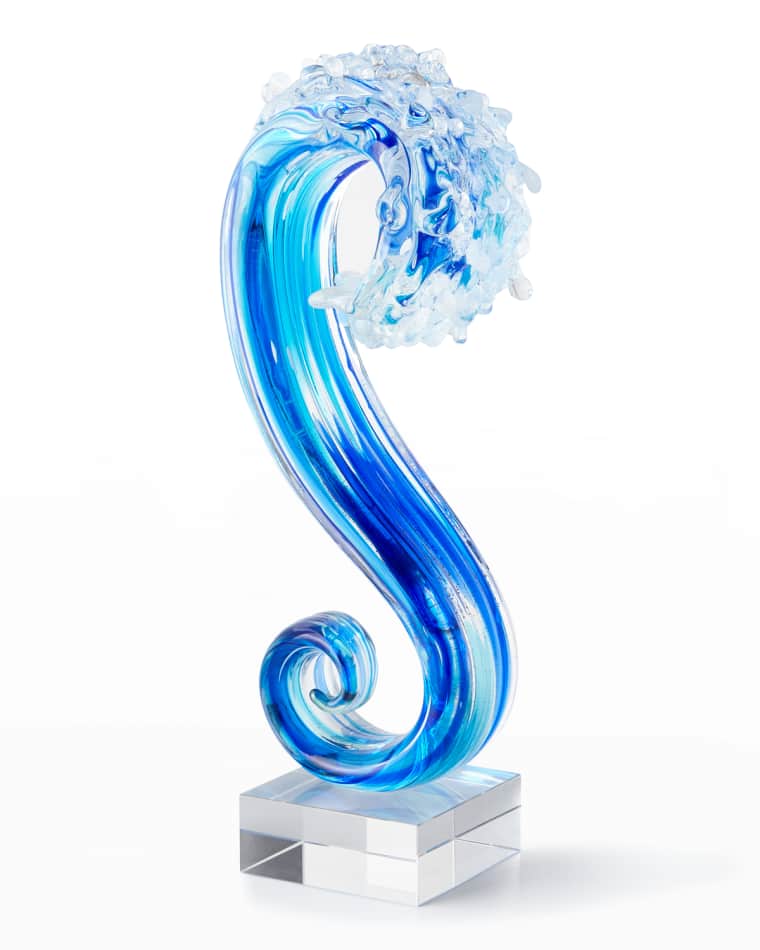 Dale Tiffany Art Glass Big Wave Glass Sculpture