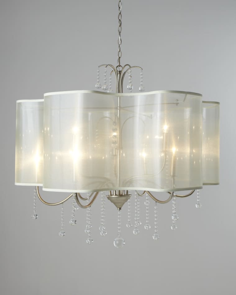 John-Richard Collection Quatrefoil 9-Light Shaded Chandelier
